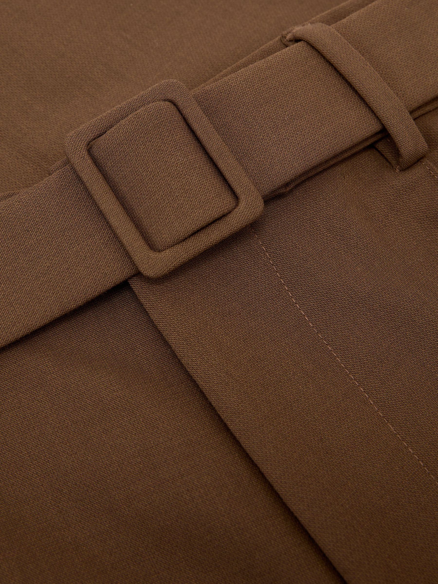 Relaxed-Fit Belted Pintuck Trousers in Tobacco Brown - Image 6 of 6