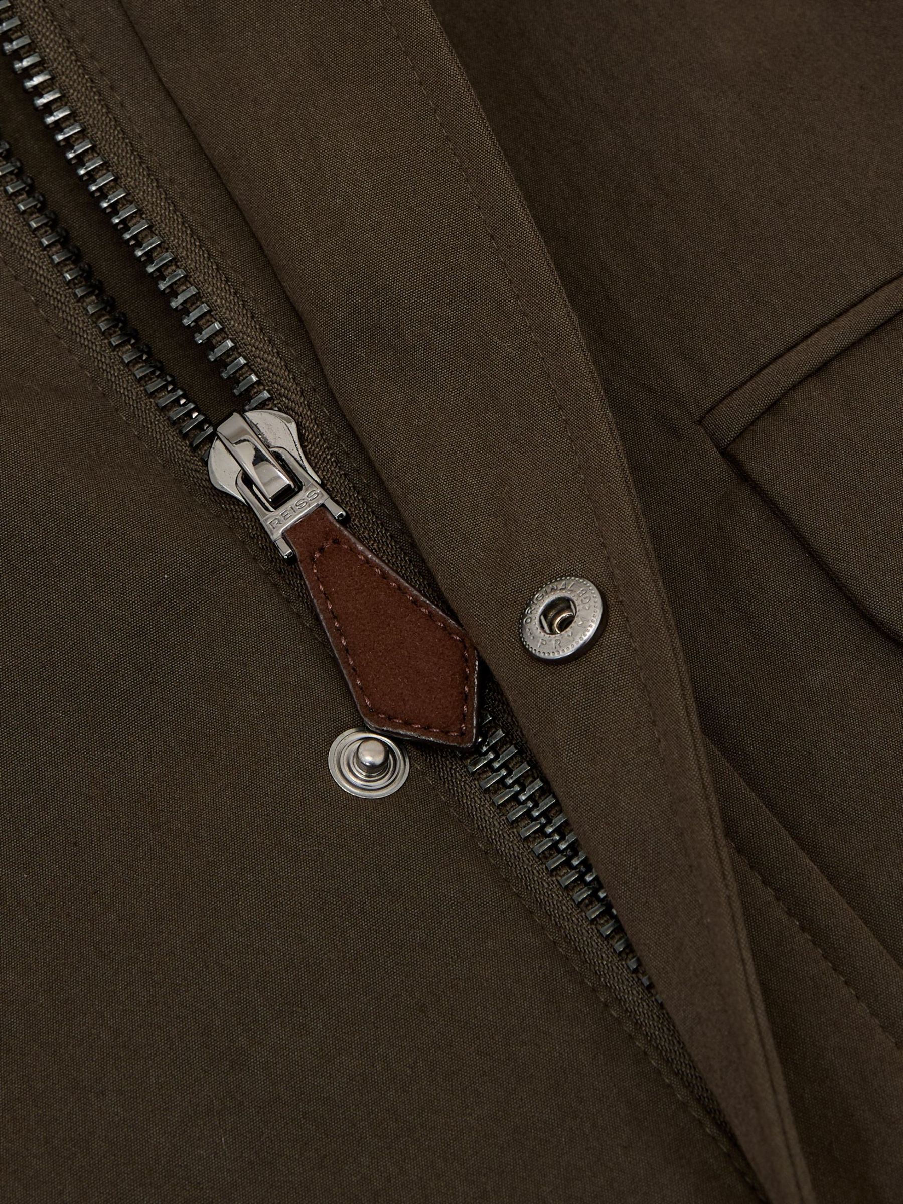 Cotton-Blend Zip-Through Jacket in Brown - Image 6 of 6