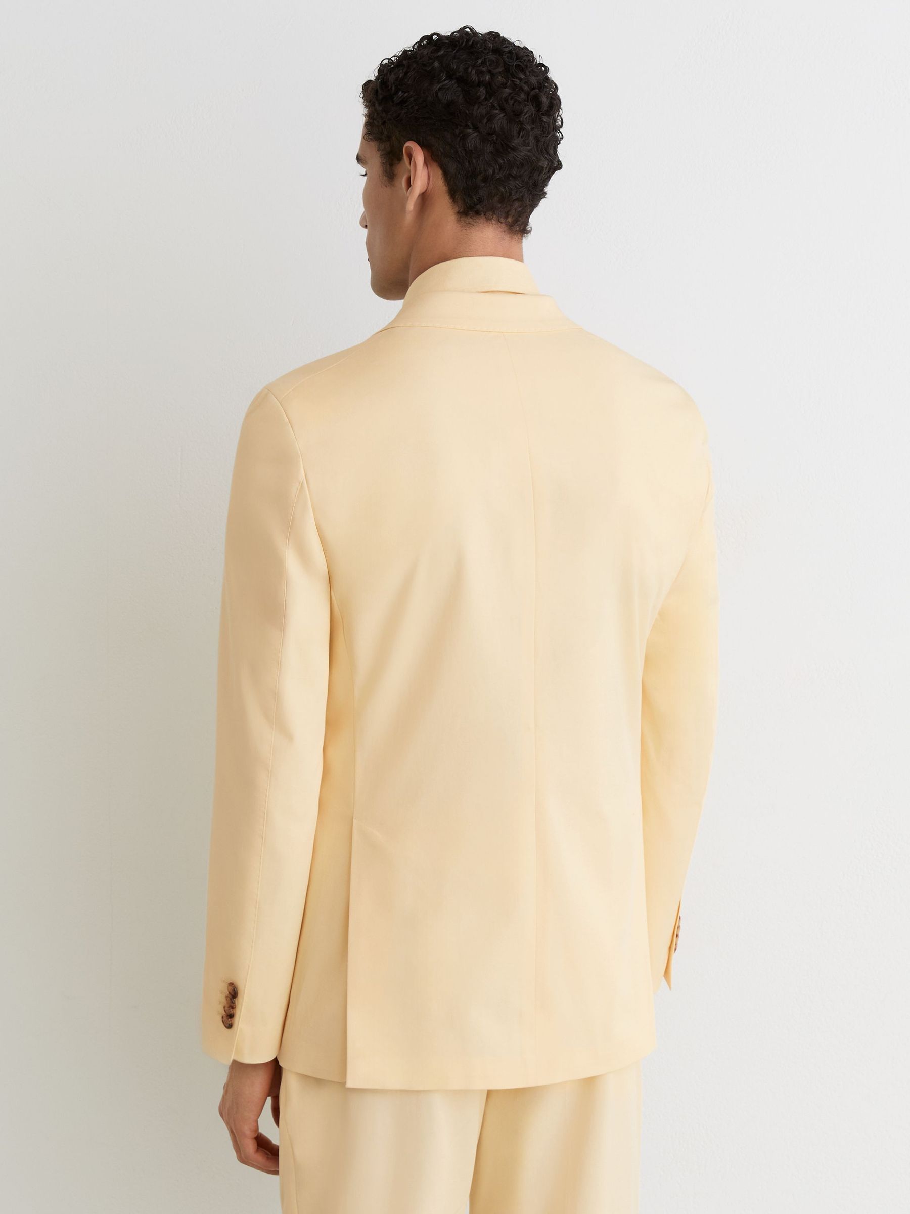 Cotton Double-Breasted Classic-Fit Blazer in Buttermilk Yellow - Image 6 of 7