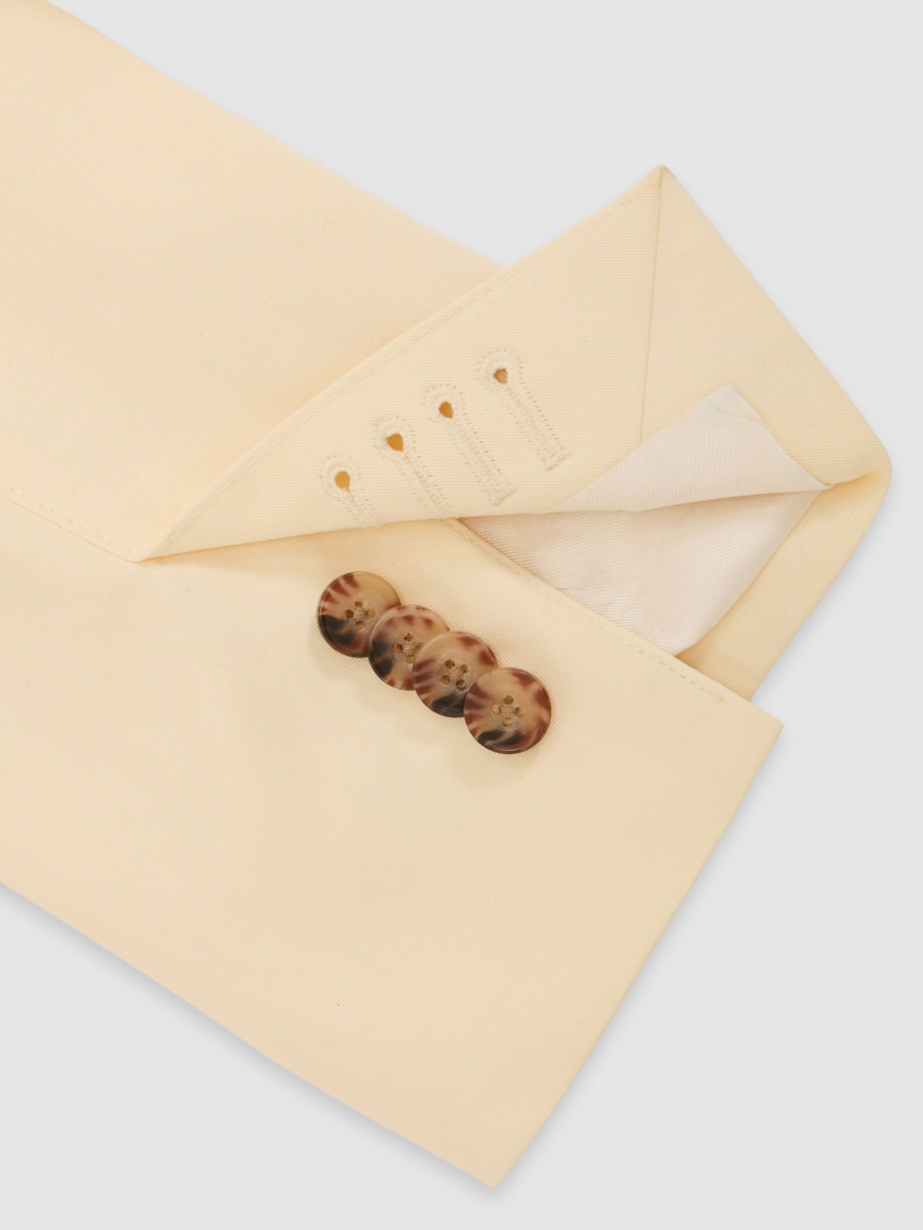 Cotton Double-Breasted Classic-Fit Blazer in Buttermilk Yellow - Image 7 of 7