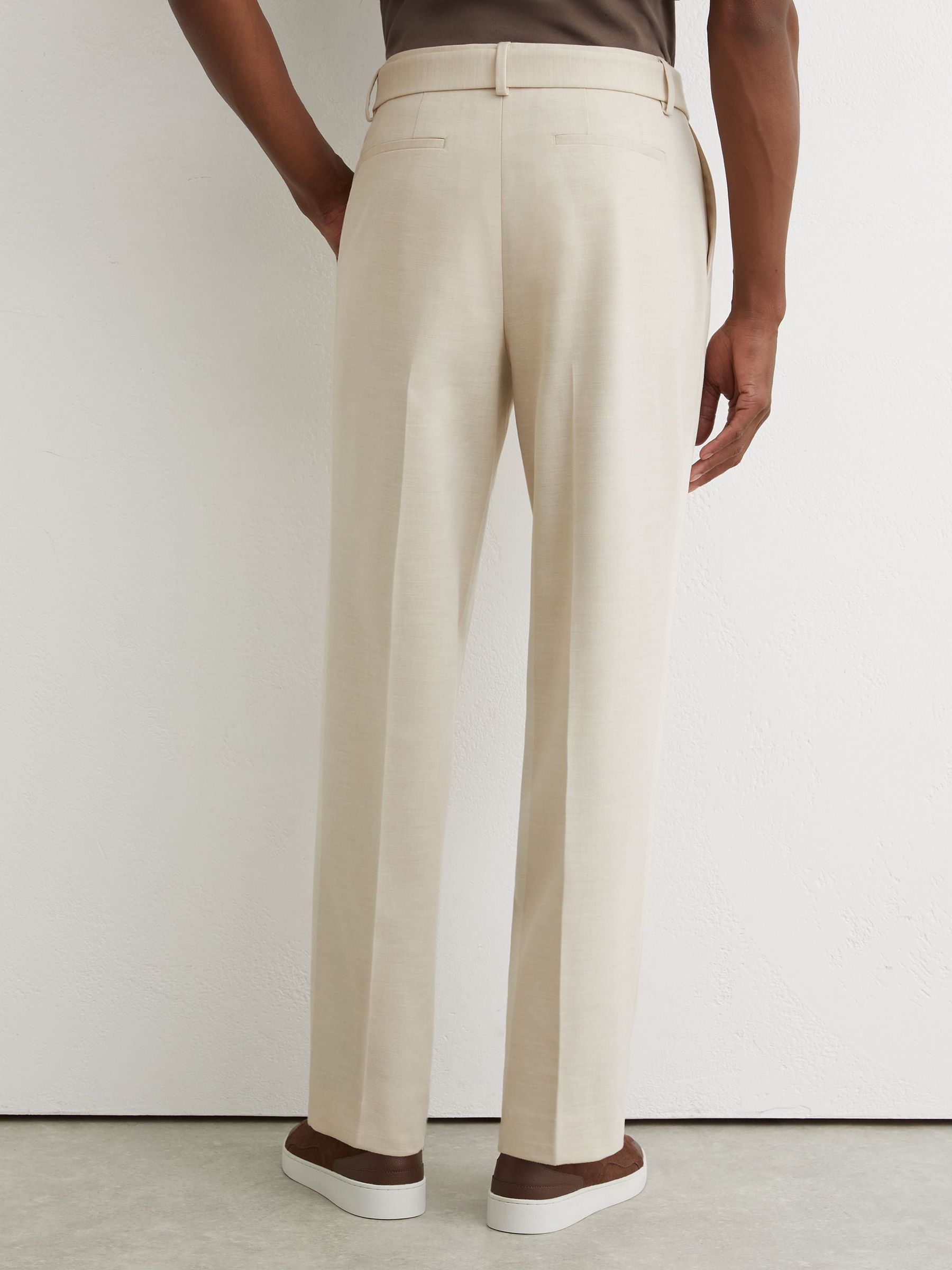 Relaxed-Fit Belted Pintuck Trousers in Stone - Image 8 of 9