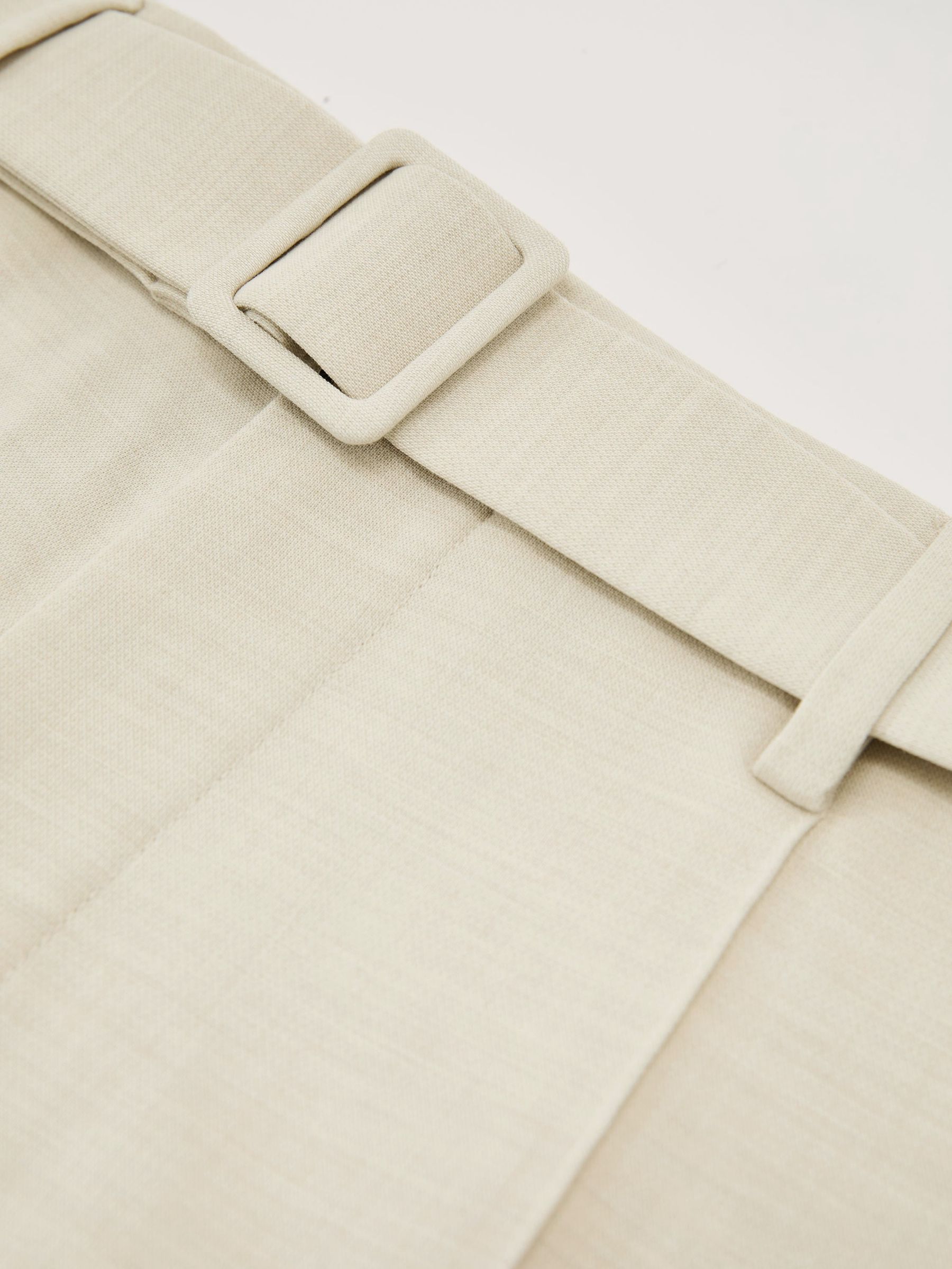 Relaxed-Fit Belted Pintuck Trousers in Stone - Image 9 of 9