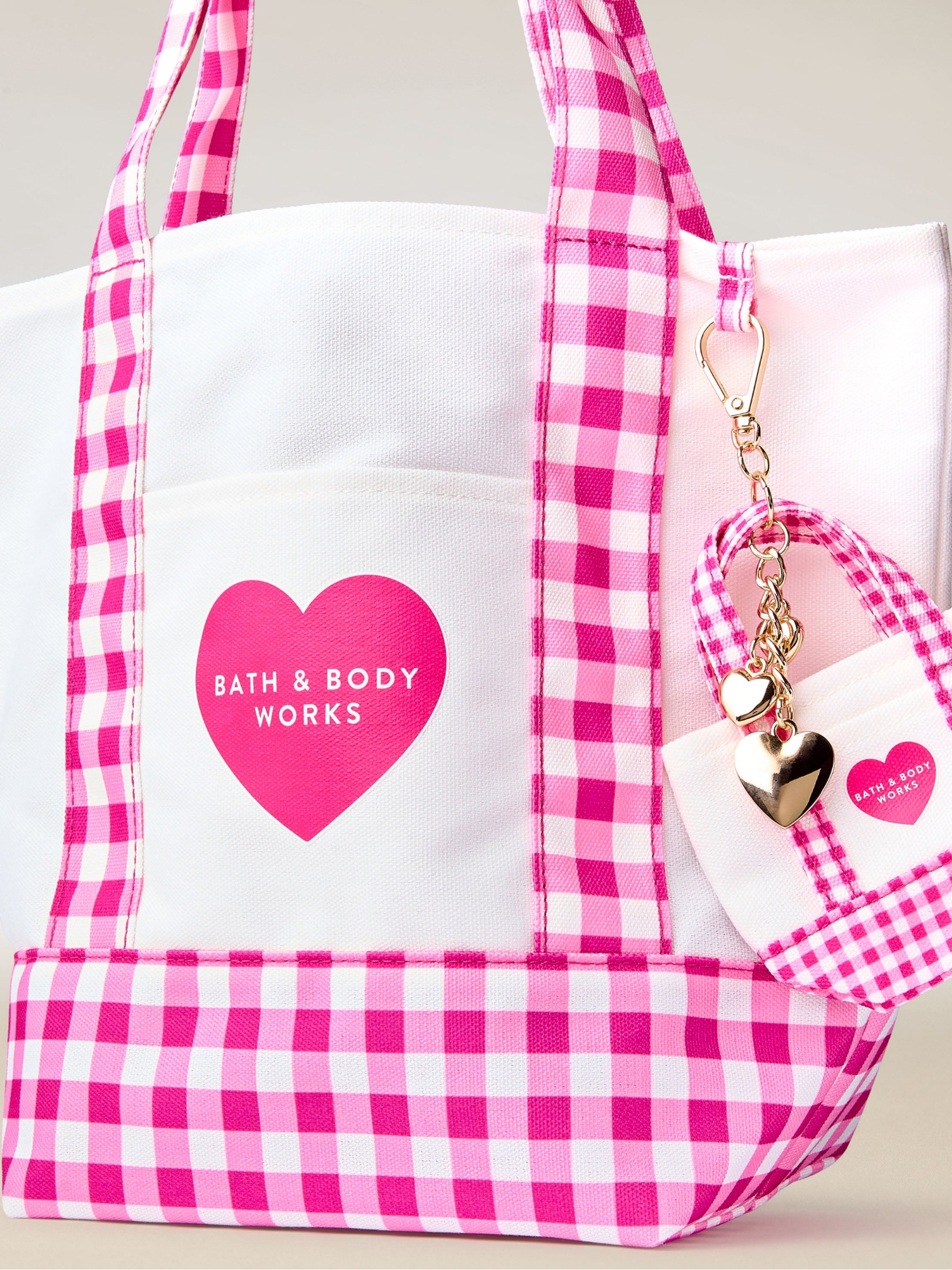Pink Gingham Print Tote Bag - Image 2 of 2 Pink Gingham Print Tote Bag - Image 2 of 2