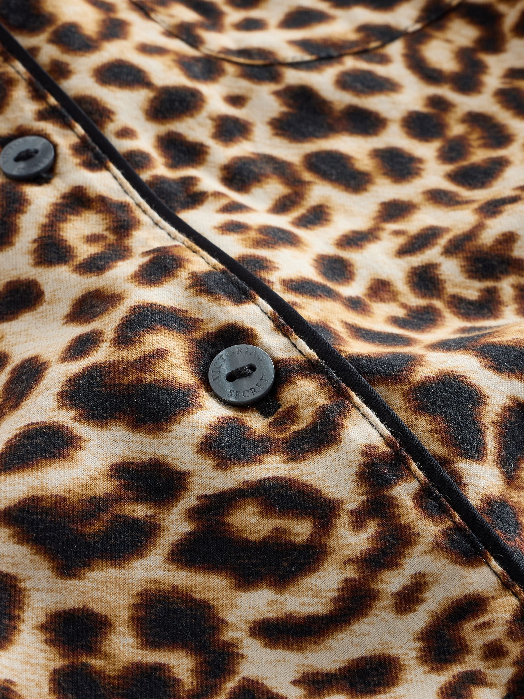 Leopard Brown Flannel Long Pyjama Set - Image 2 of 4 Leopard Brown Flannel Long Pyjama Set - Image 2 of 4