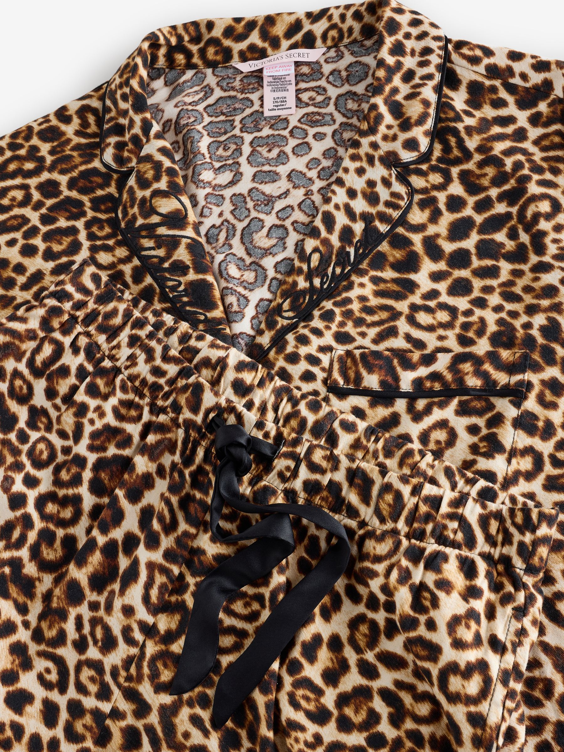 Leopard Brown Flannel Long Pyjama Set - Image 3 of 4