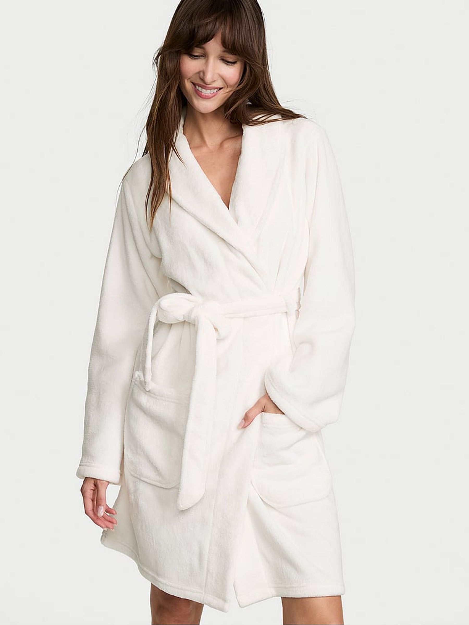 Coconut White Fluffy Robe - Image 1 of 2 Coconut White Fluffy Robe - Image 1 of 2
