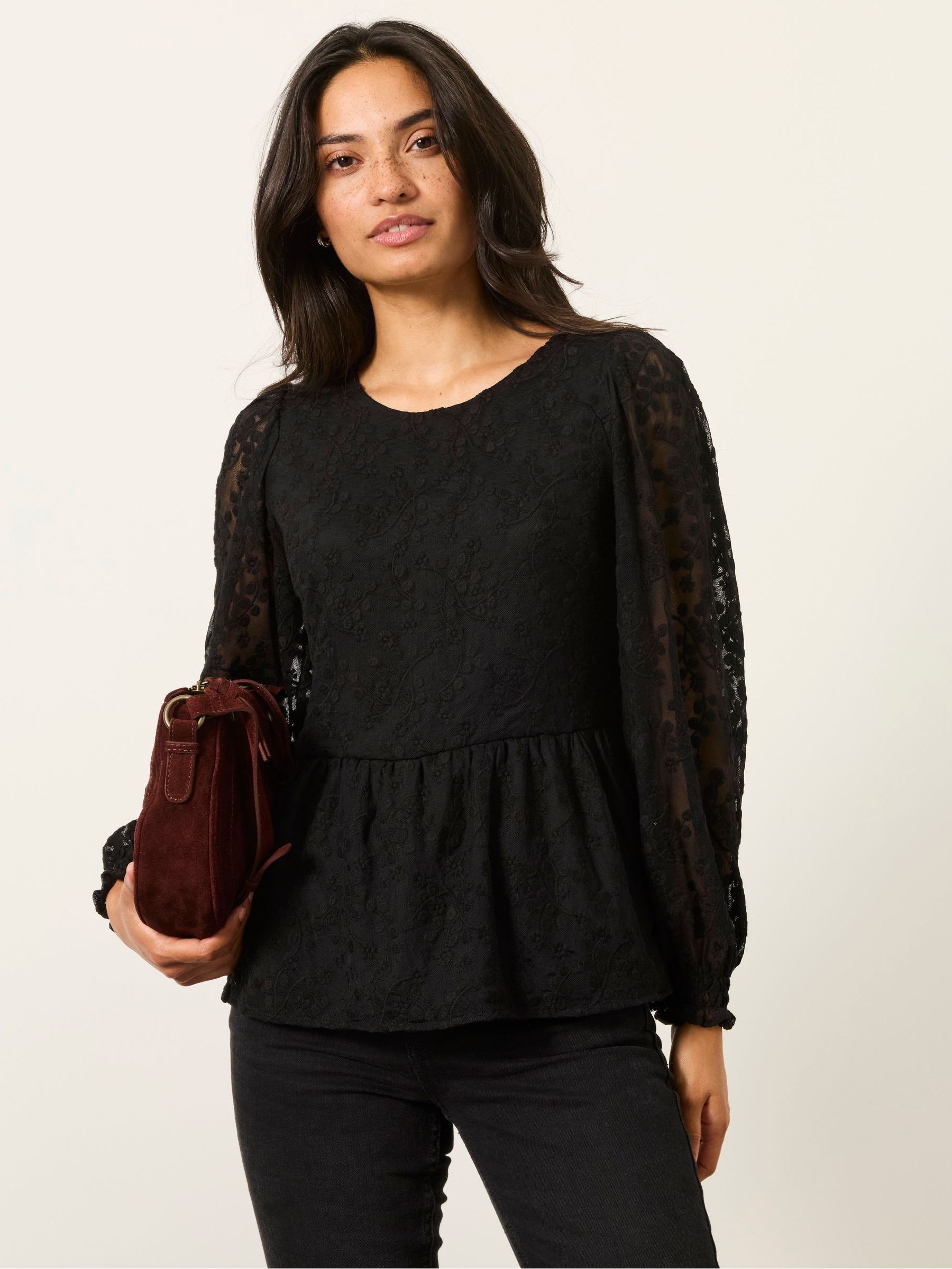 Veronica Black Lace Blouse - Image 1 of 6