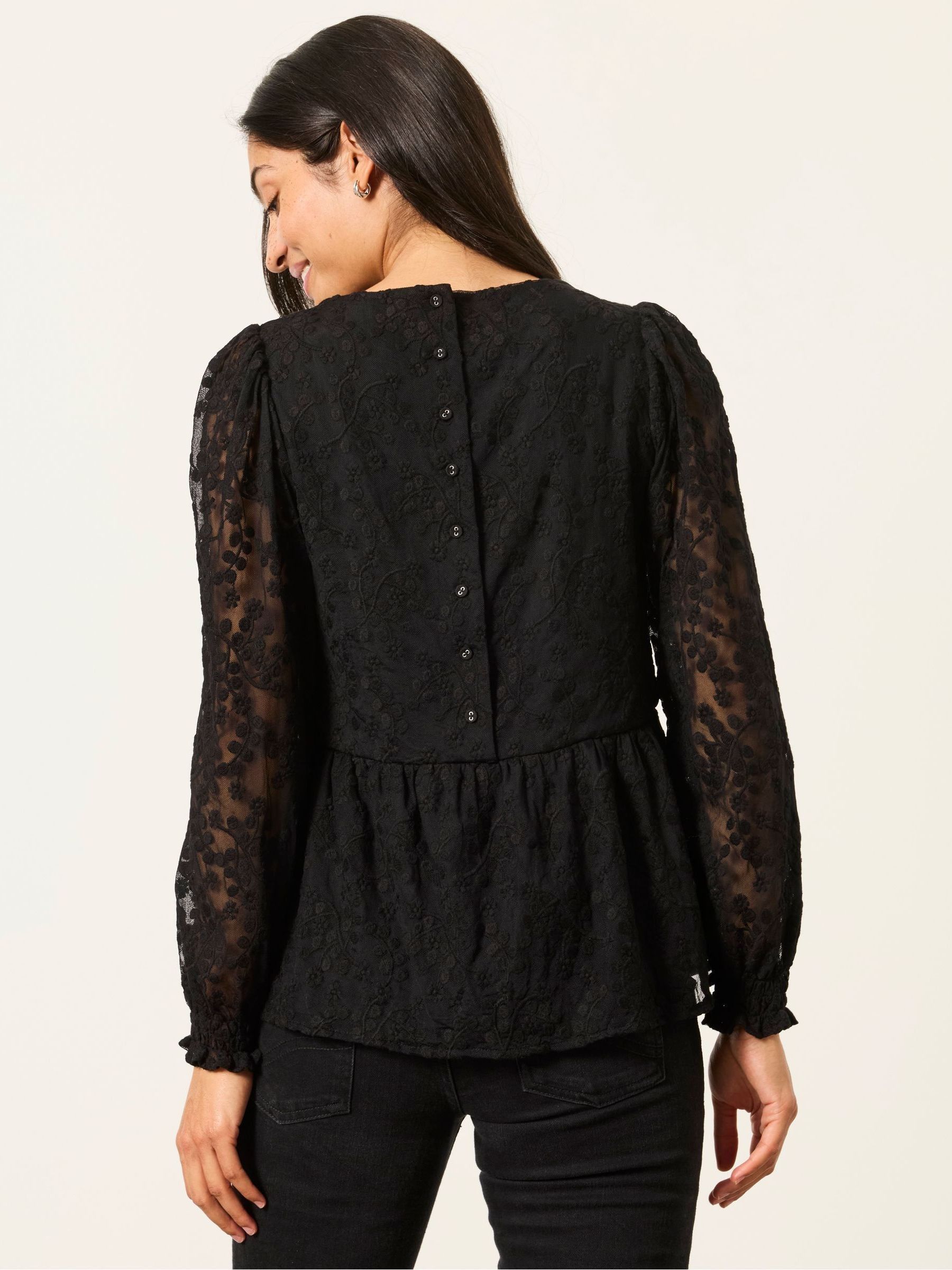 Veronica Black Lace Blouse - Image 2 of 6