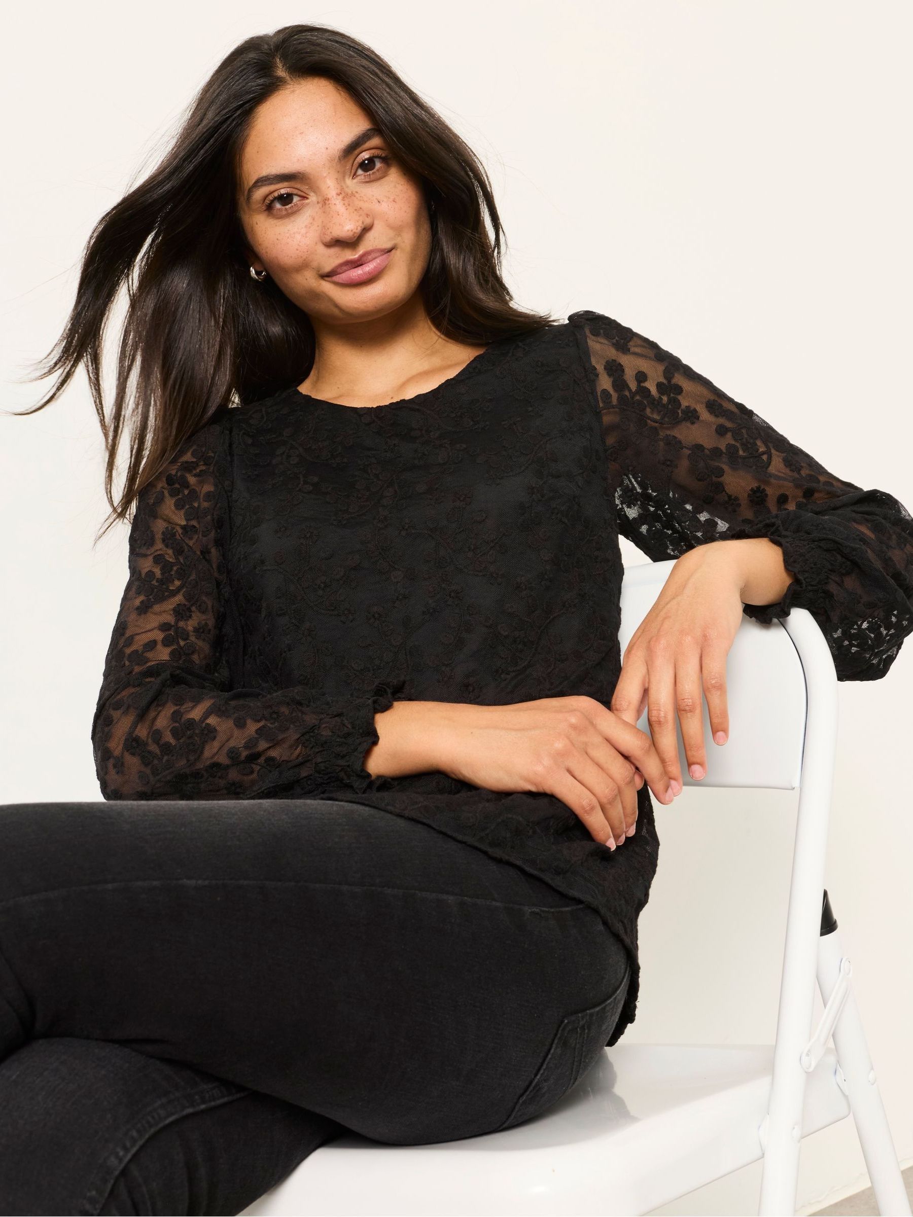 Veronica Black Lace Blouse - Image 5 of 6