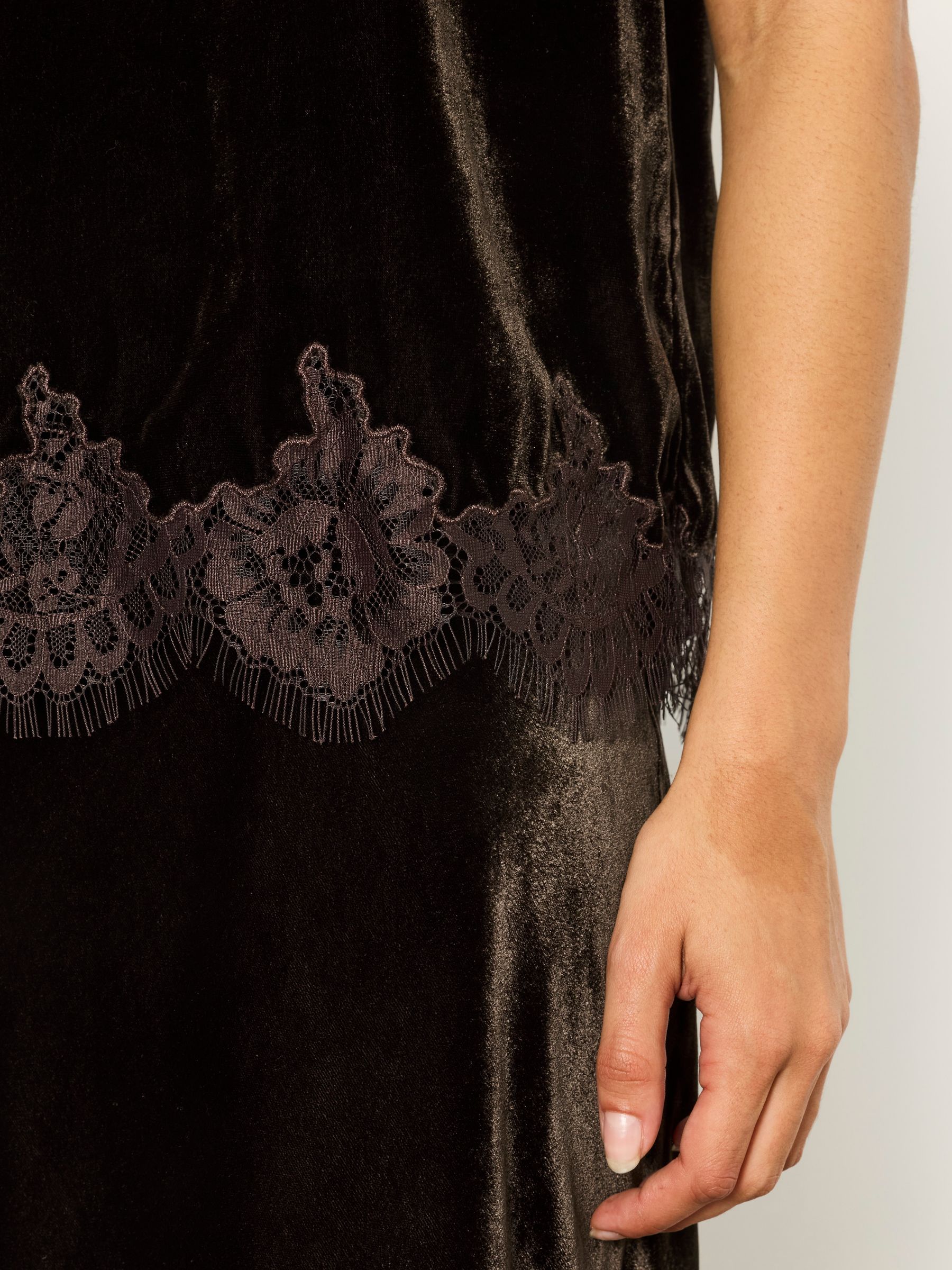 Maddie Chocolate Brown Velvet Blouse - Image 3 of 6