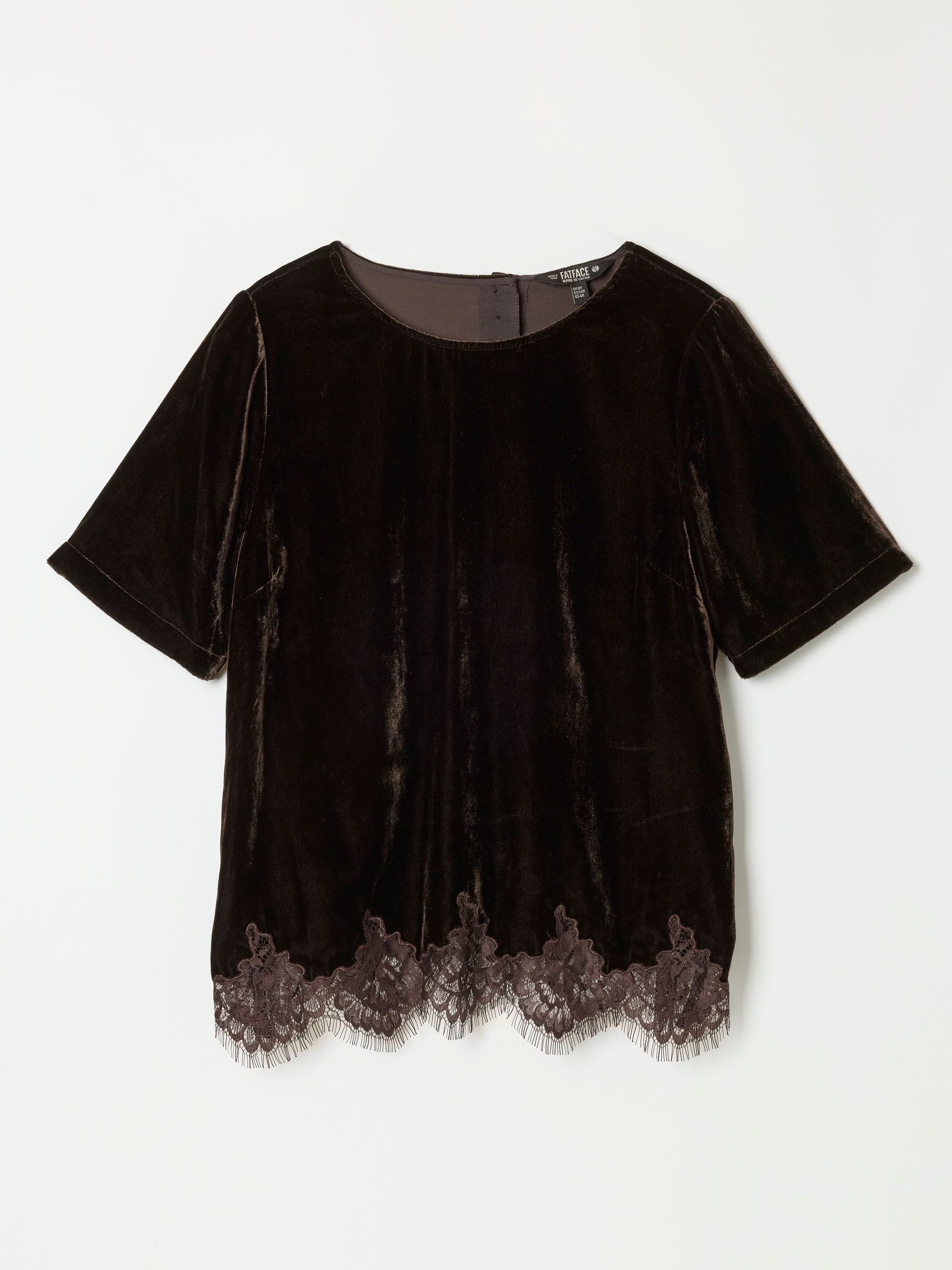 Maddie Chocolate Brown Velvet Blouse - Image 6 of 6