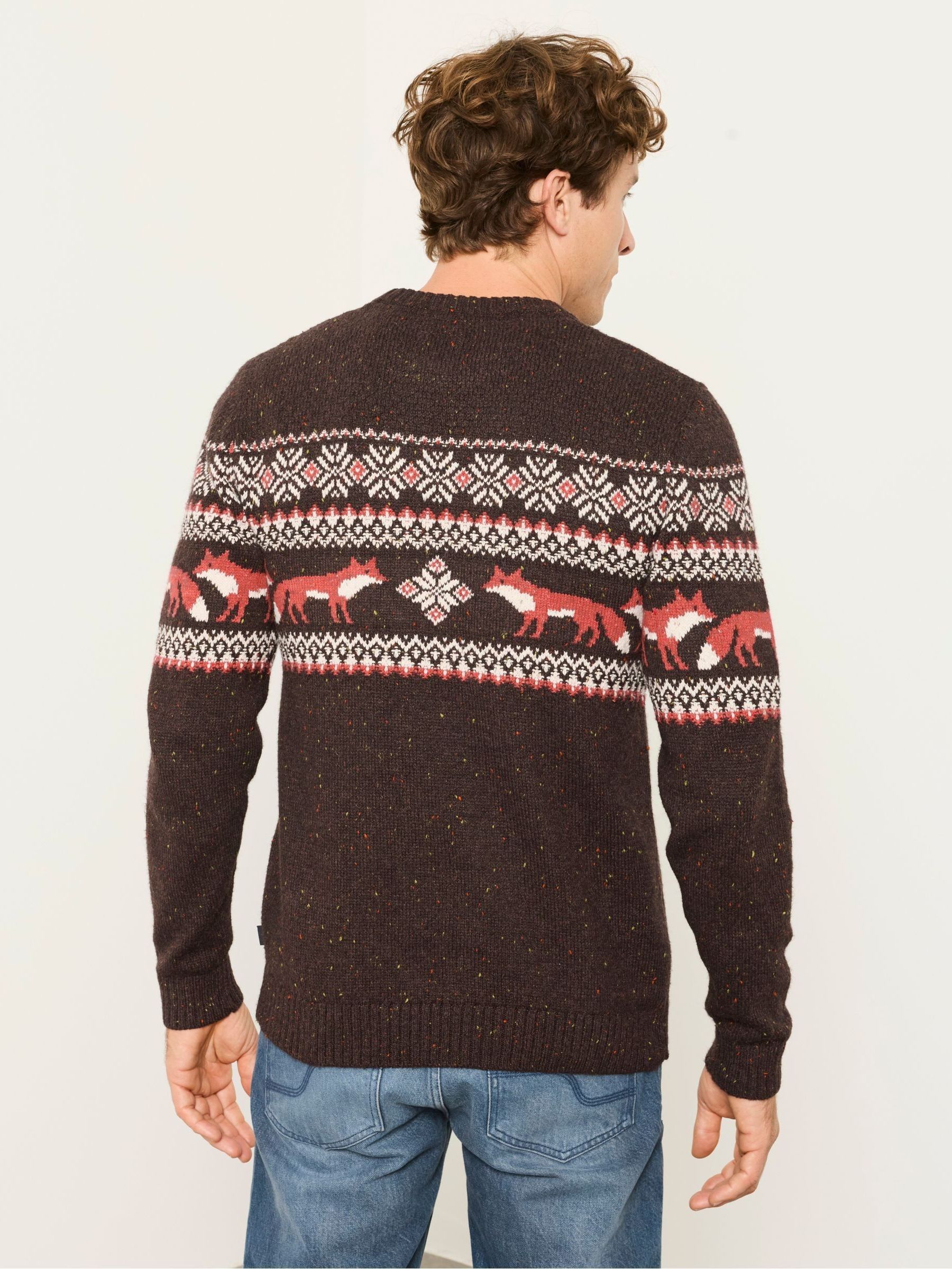 Brown Fox Crew Neck Christmas Jumper - Image 2 of 5
