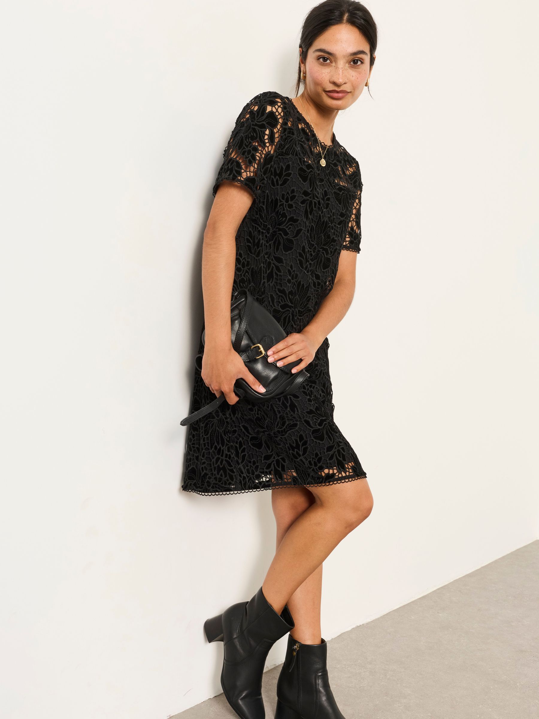 Simone Black Lace Dress - Image 1 of 6