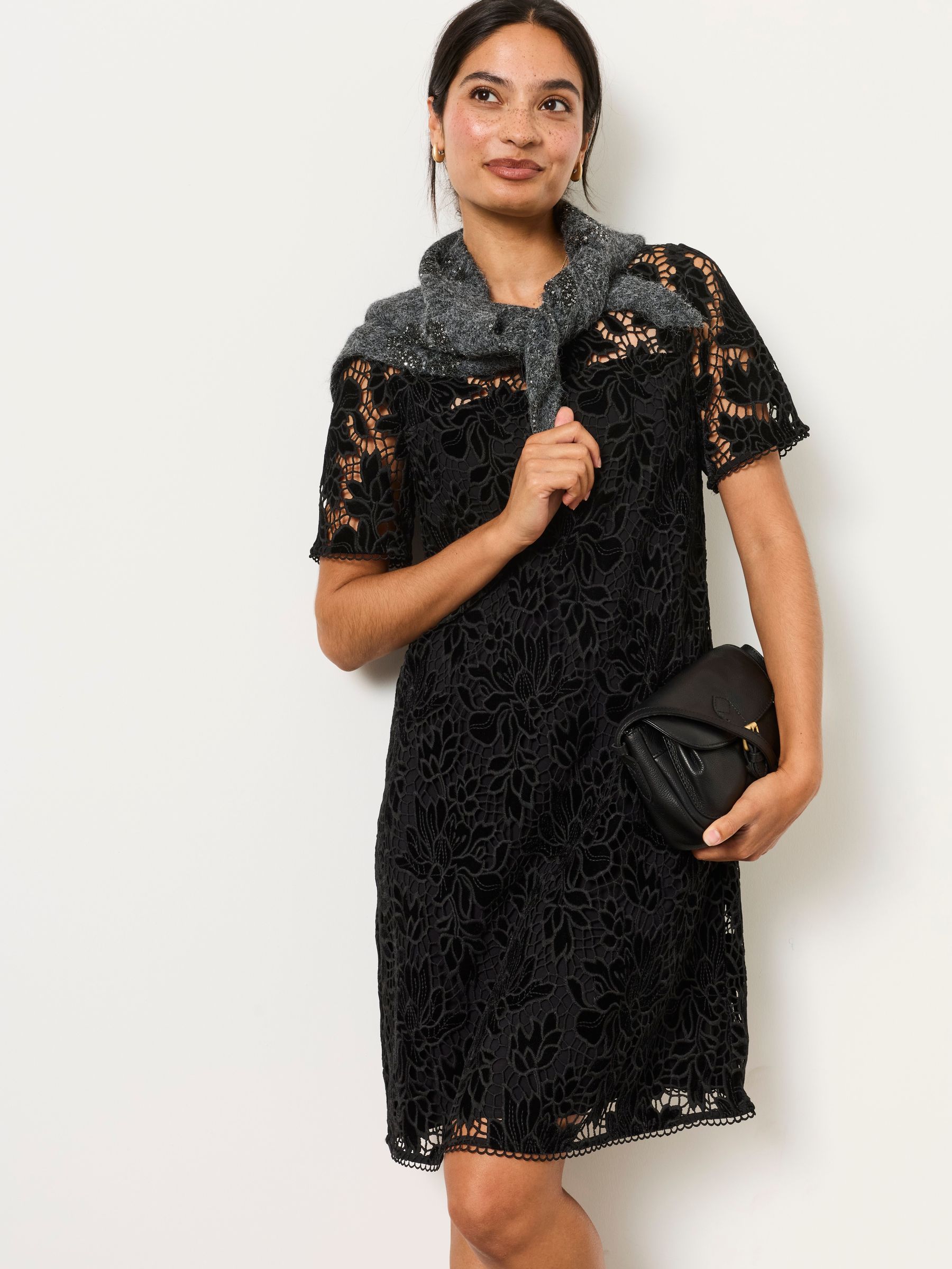 Simone Black Lace Dress - Image 3 of 6