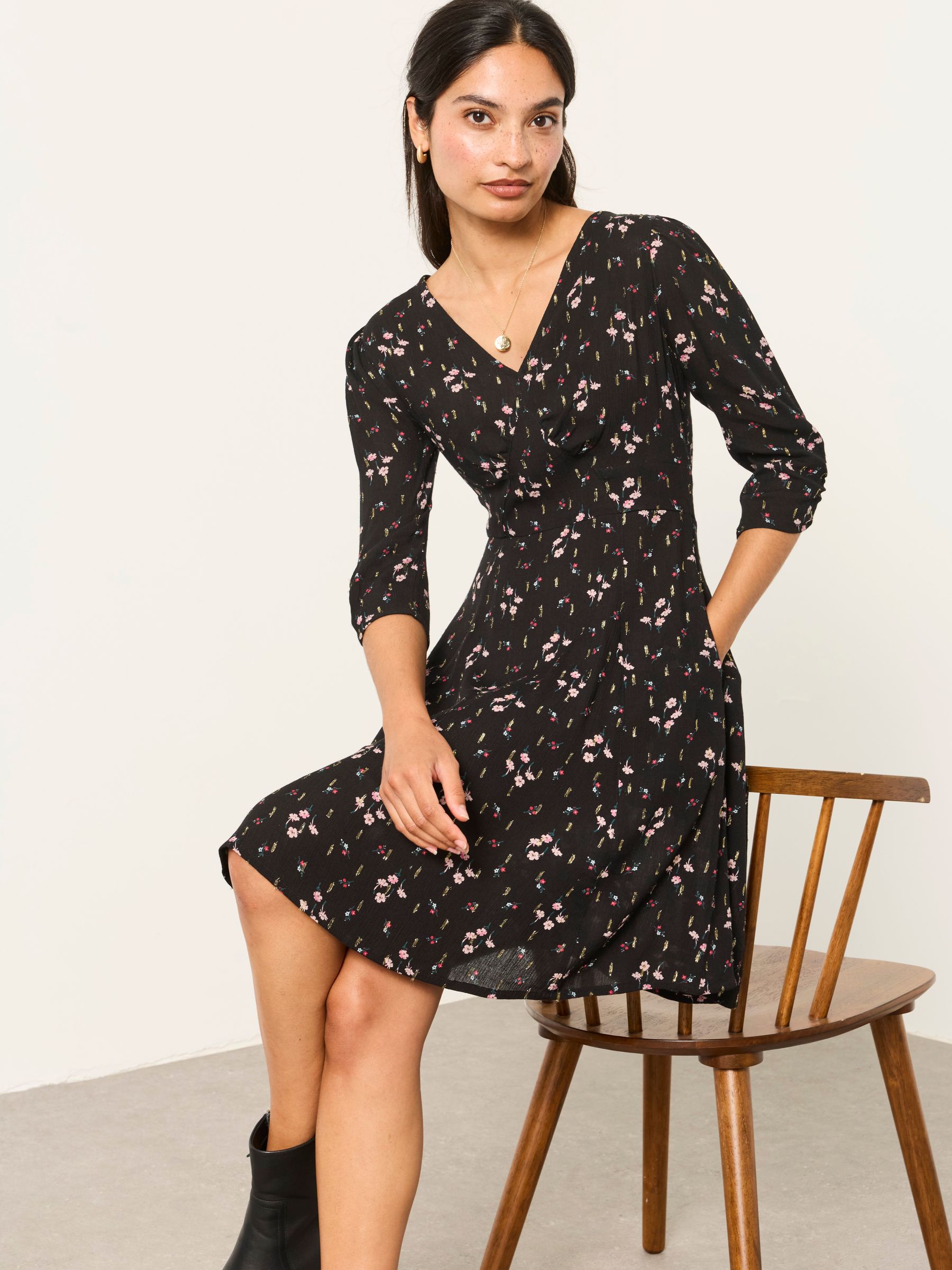 Anya Black Roses Spot Dress - Image 3 of 6