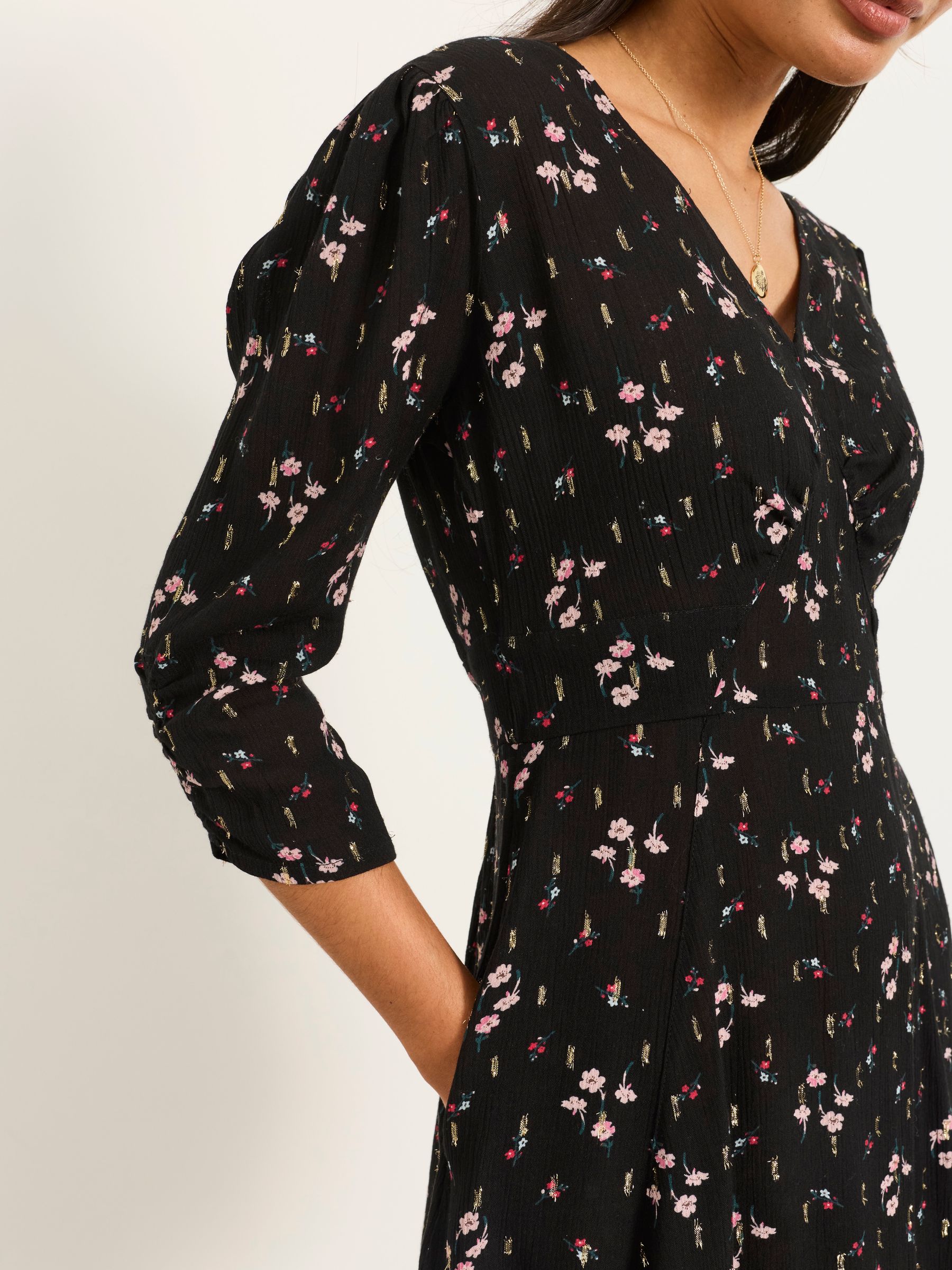 Anya Black Roses Spot Dress - Image 4 of 6