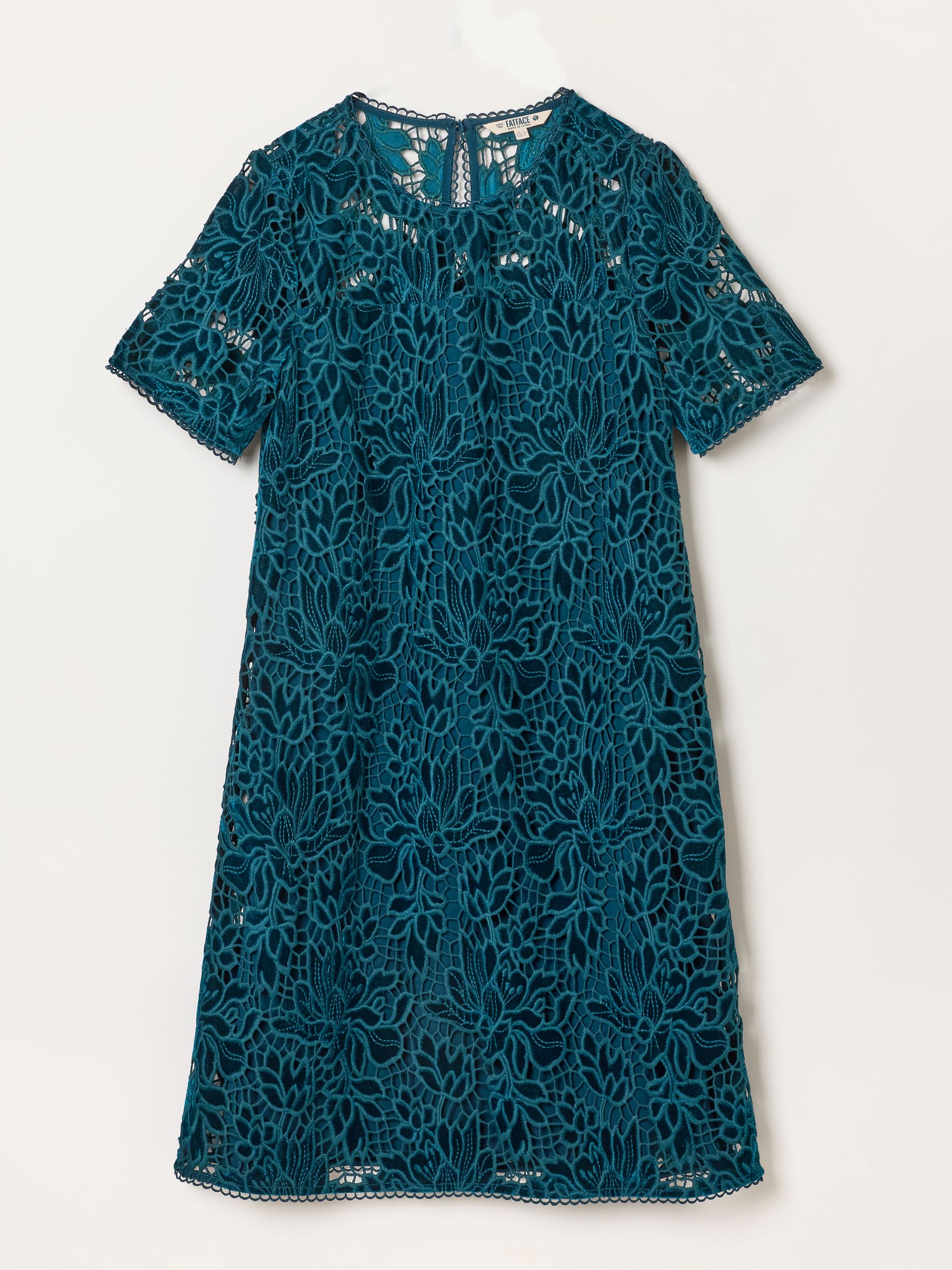 Simone Teal Blue Lace Dress - Image 5 of 5
