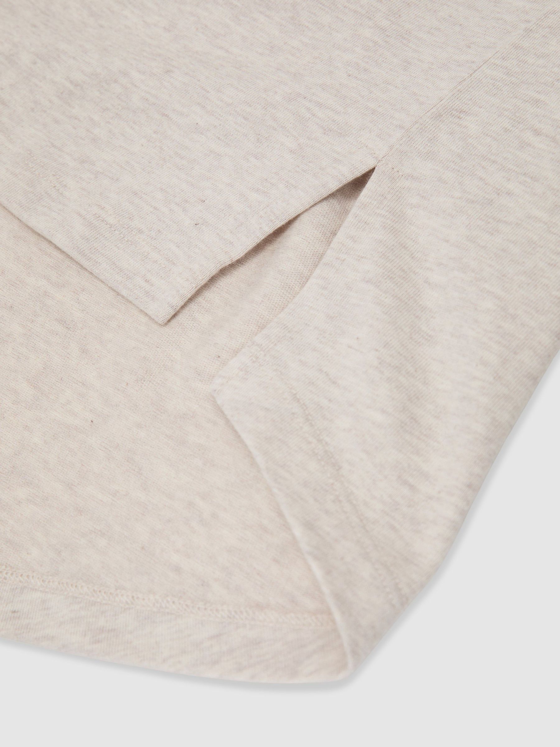Cotton Wide-Neck Relaxed-Fit T-Shirt in Neutral Marl - Image 6 of 6