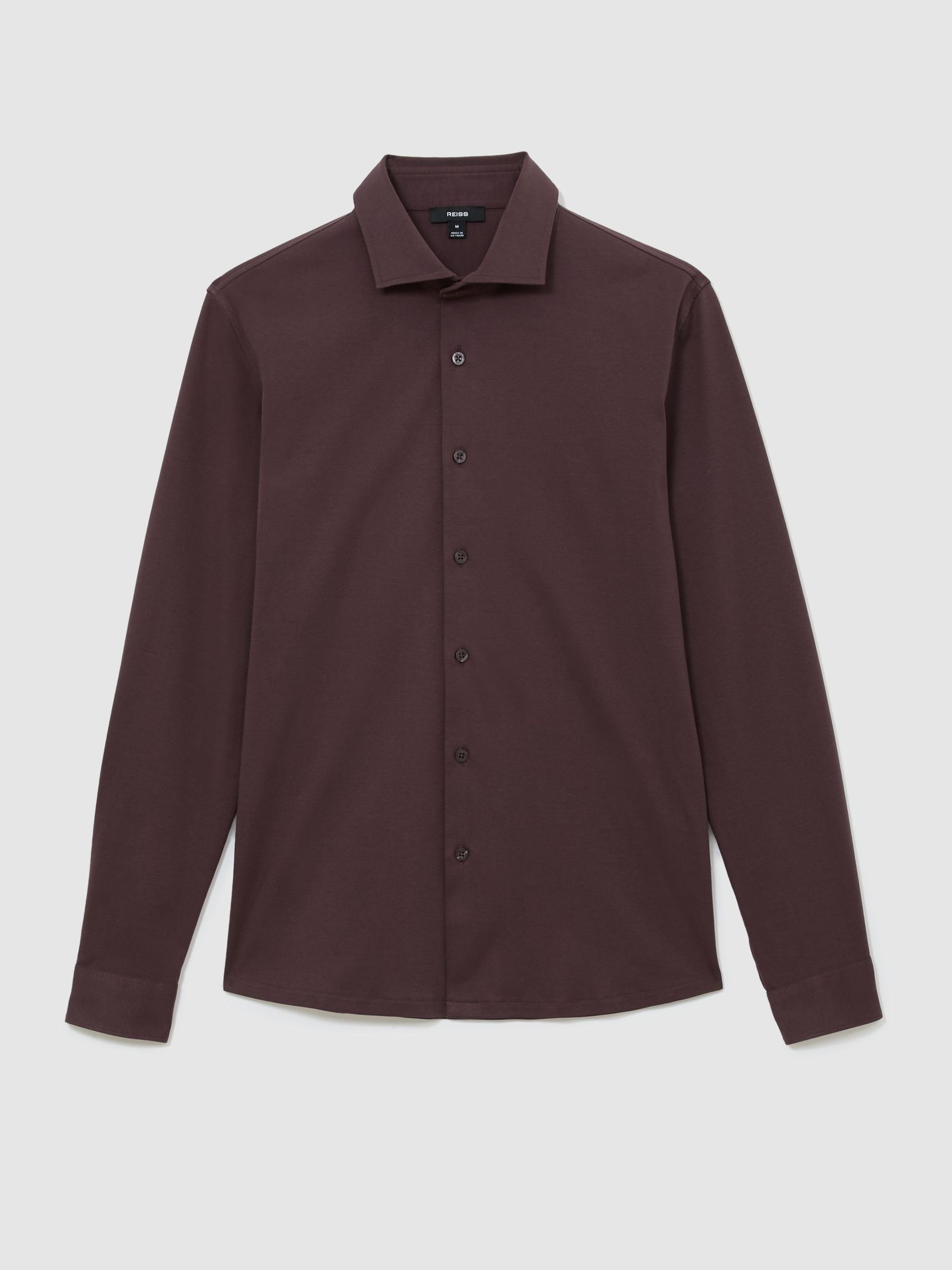 Air-Water Cotton Slim-Fit Shirt in Dark Plum - Bild 2 av 5
