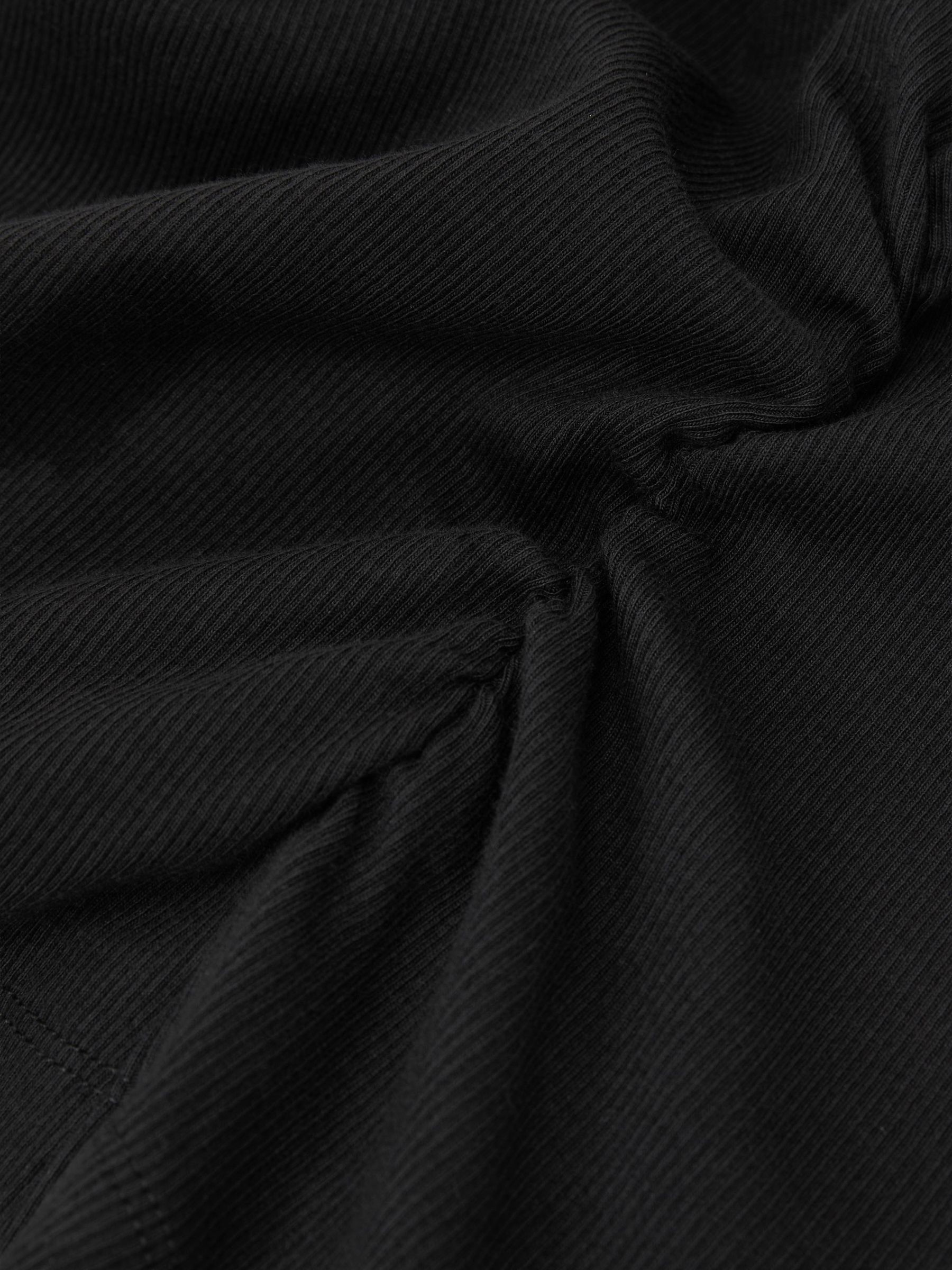 Stretch-Cotton Rib Ruched V-Neck Vest in Black - Image 7 of 7