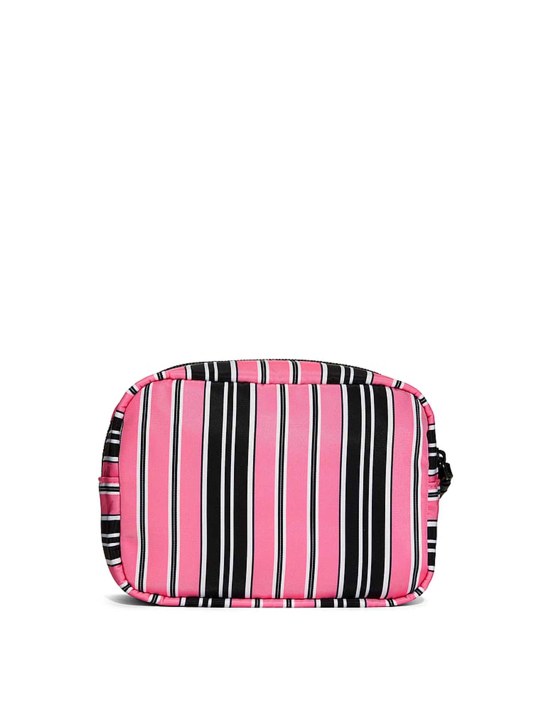 Pink Black Stripe Make Up Bag - Image 3 of 3 Pink Black Stripe Make Up Bag - Image 3 of 3