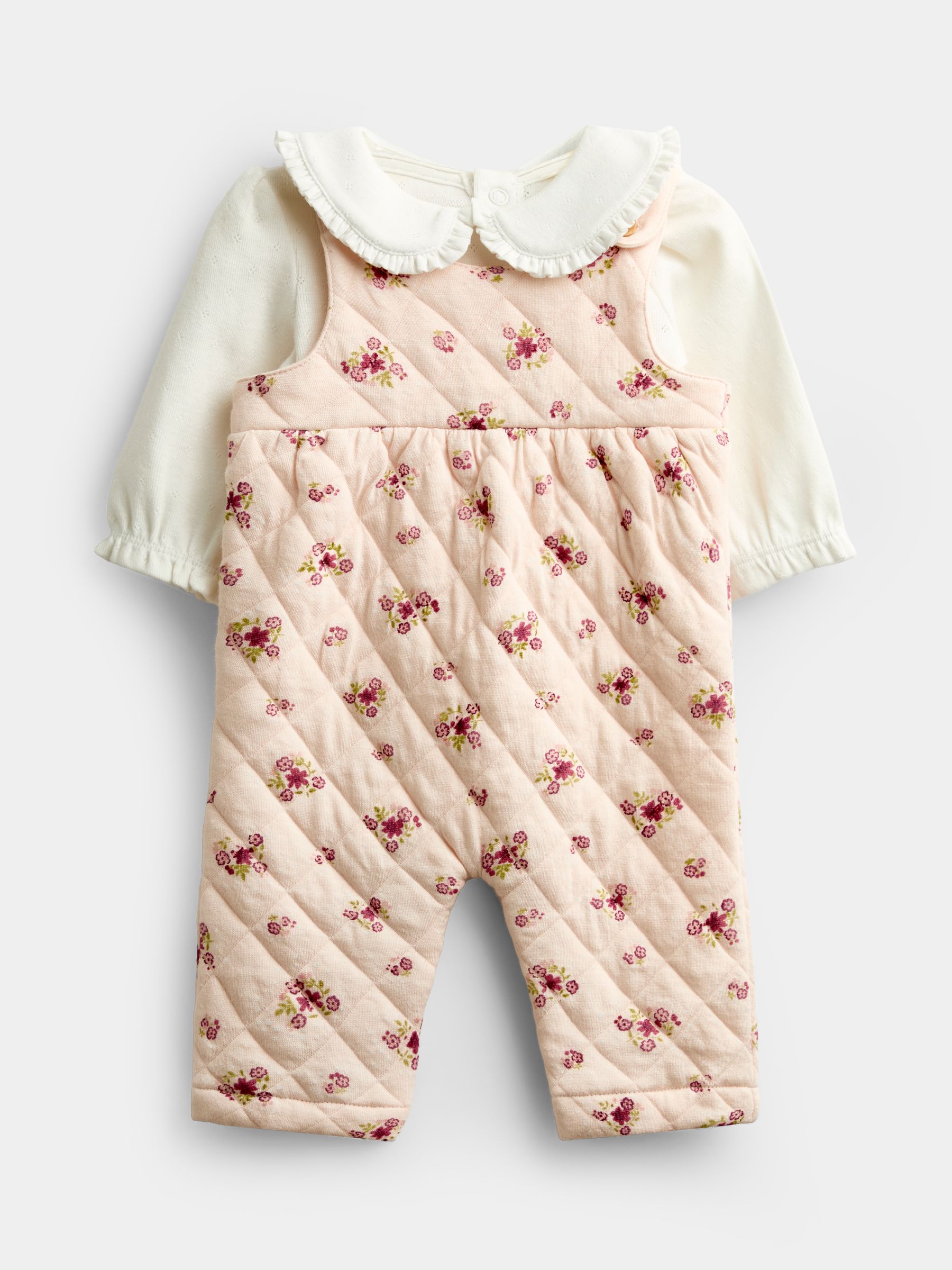 Pink Floral Dungaree Set - Image 1 of 6