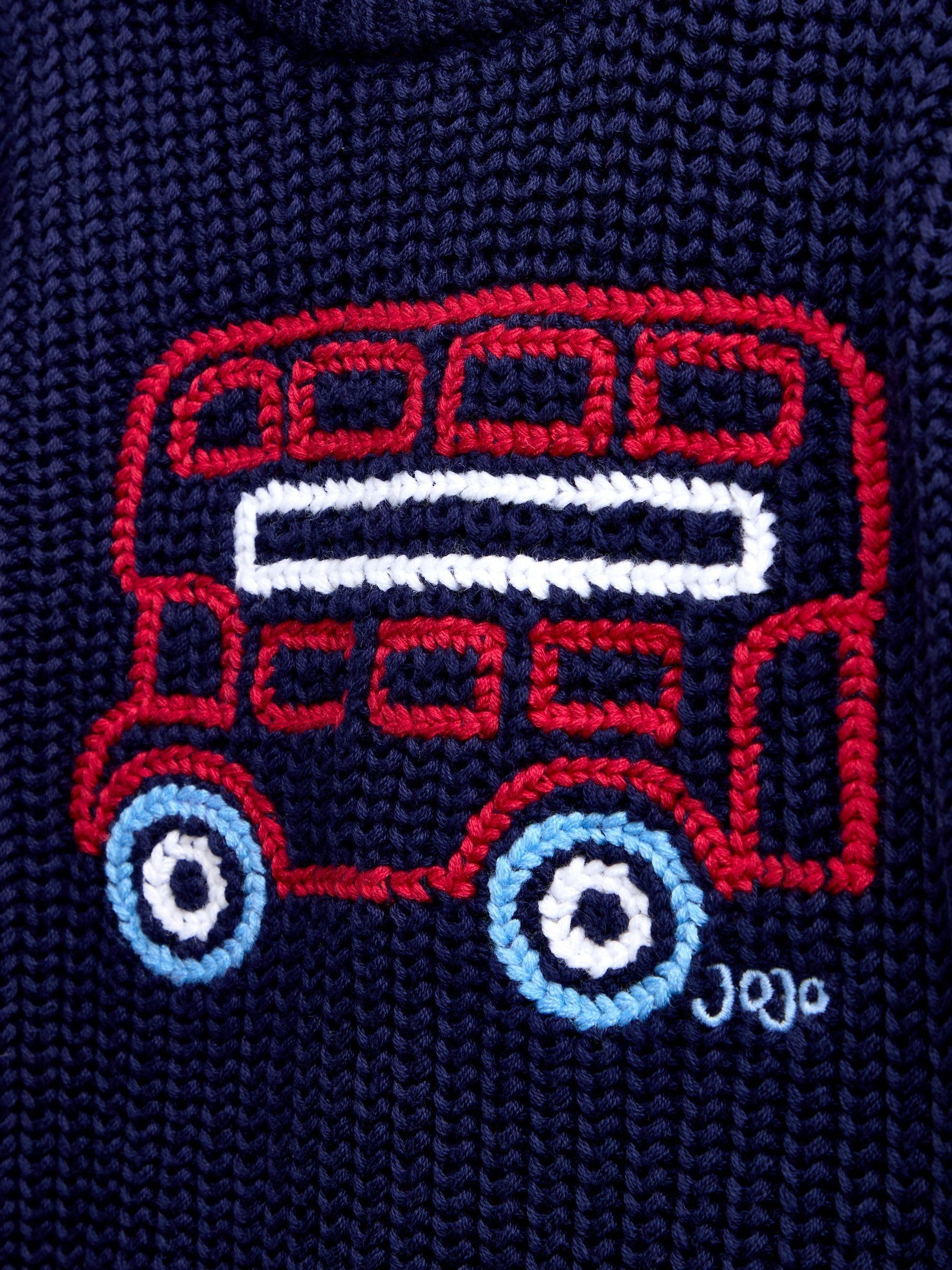 Navy Blue London Bus Embroidered Knitted Jumper - Image 4 of 4 Navy Blue London Bus Embroidered Knitted Jumper - Image 4 of 4