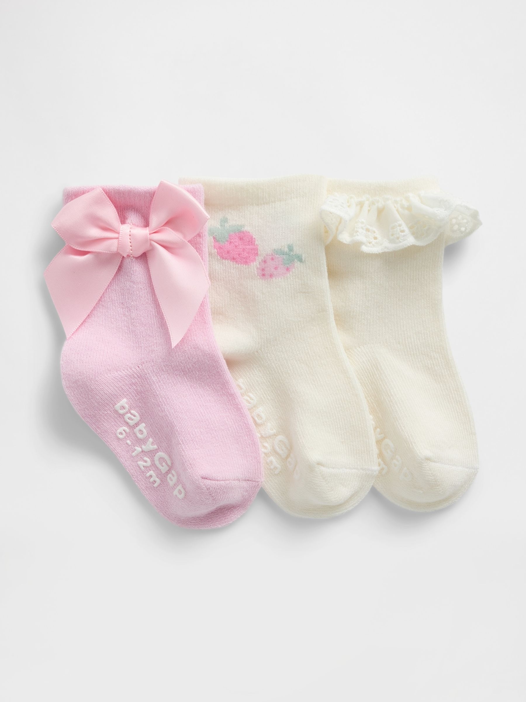 Pink Crew Socks 3-Packs - Image 1 of 1