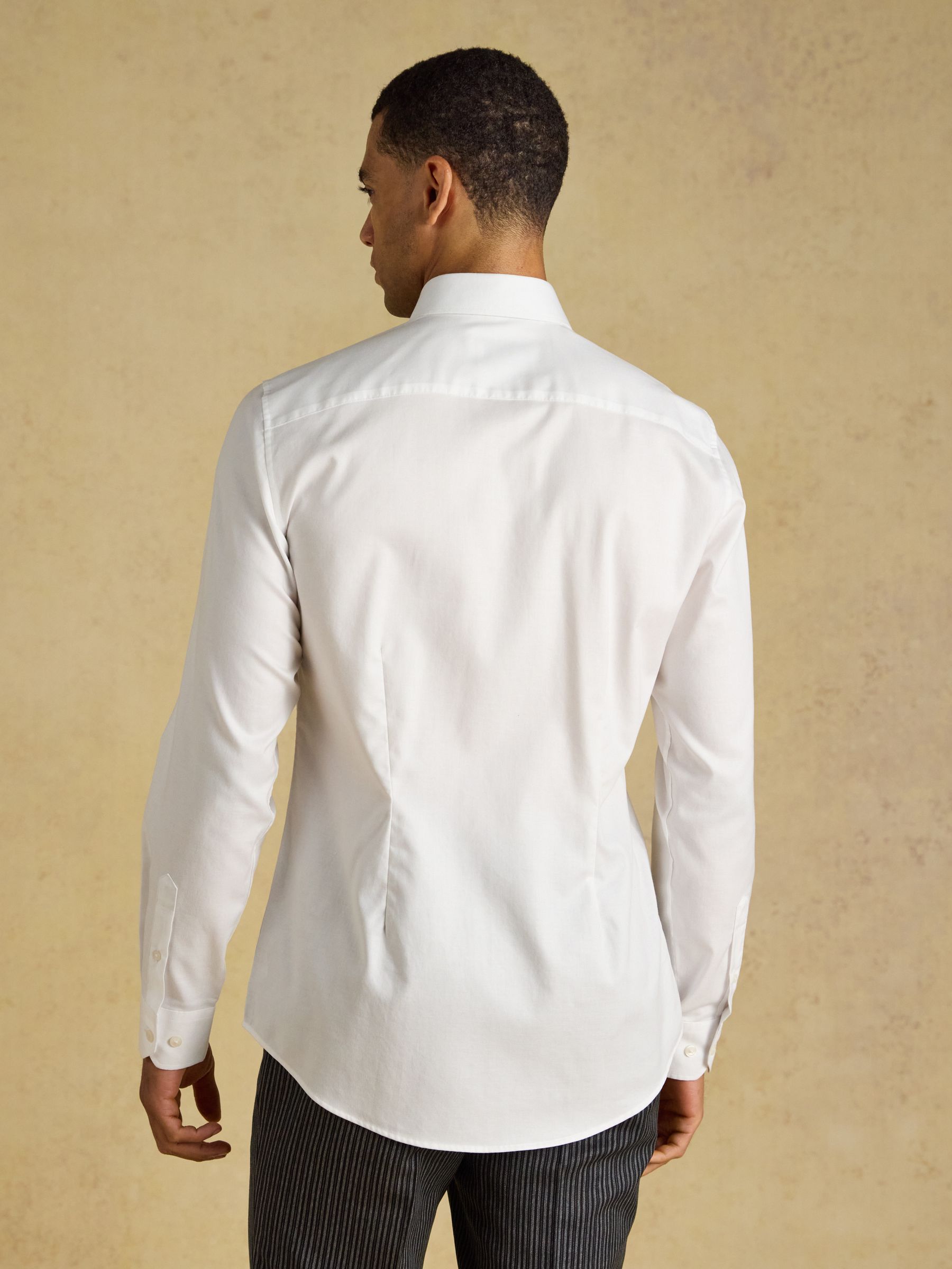 White Pleated Bib Front Dress Shirt - Image 2 of 5