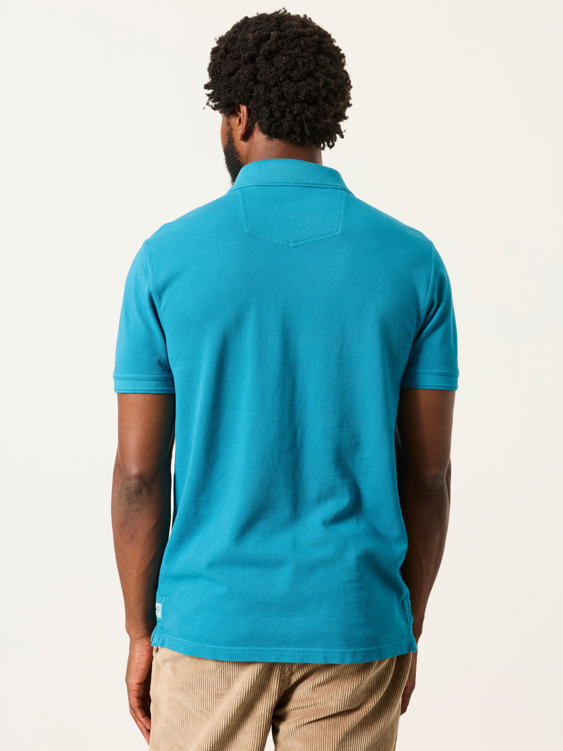 Turquoise Blue Short Sleeve Pique Polo Shirt - Image 2 of 5
