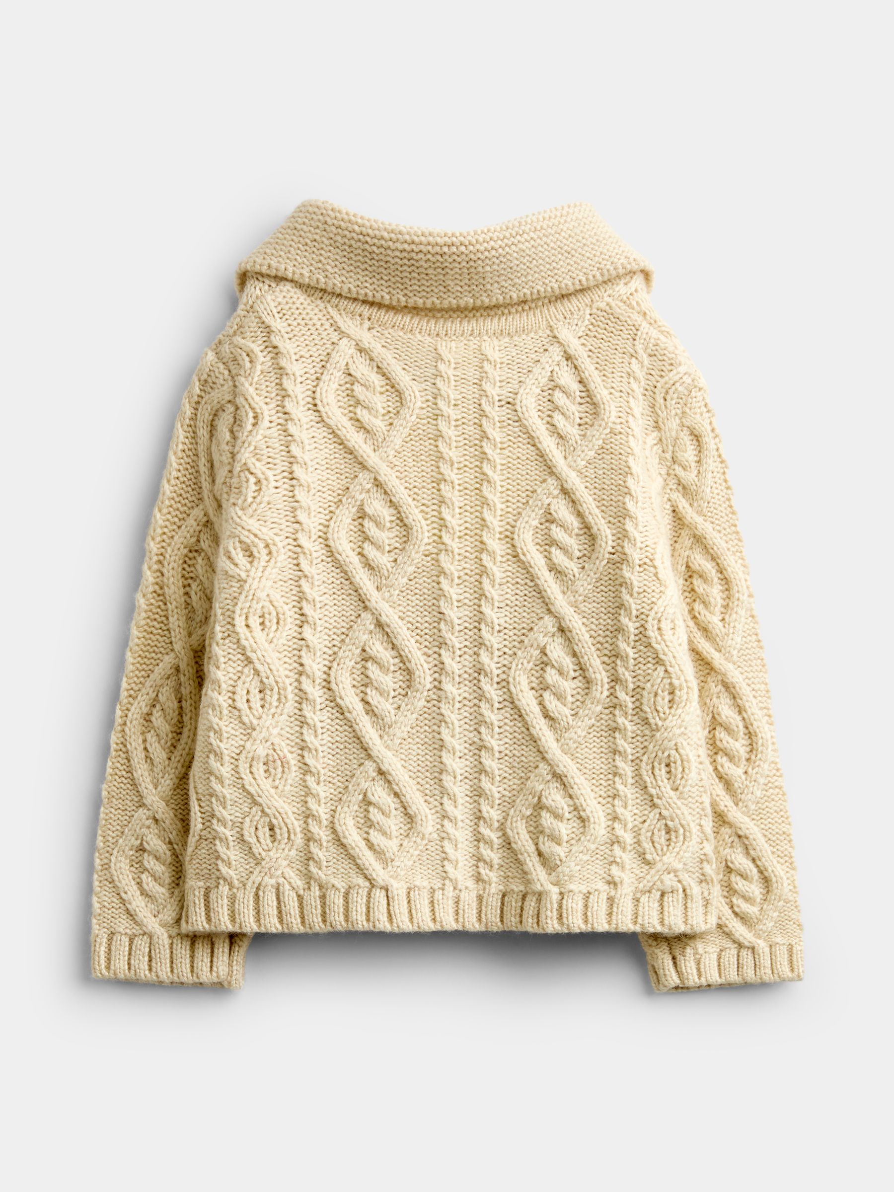 Natural Cable Cable Knit Cardigan - Image 2 of 4 Natural Cable Cable Knit Cardigan - Image 2 of 4