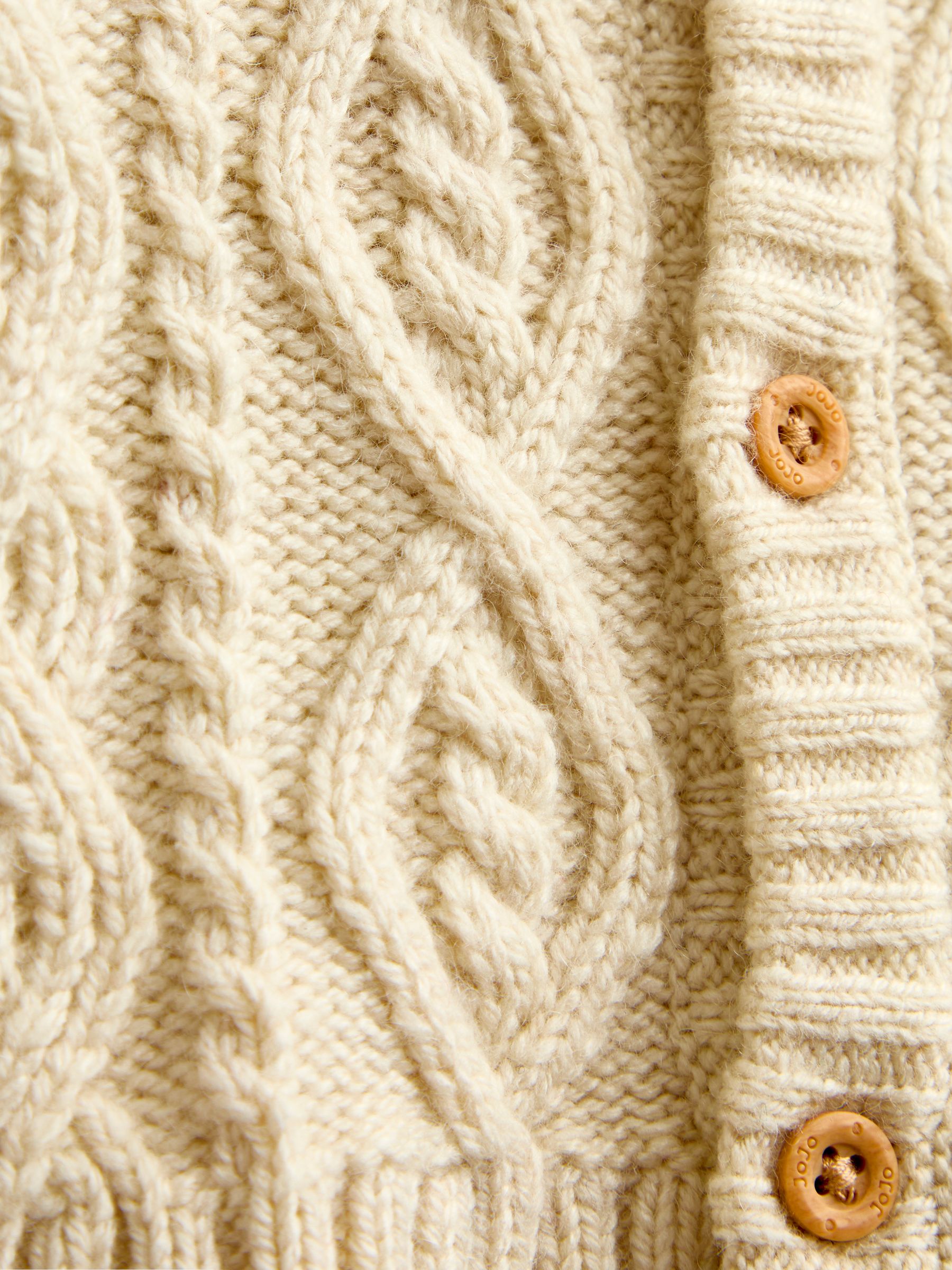 Natural Cable Cable Knit Cardigan - Image 4 of 4 Natural Cable Cable Knit Cardigan - Image 4 of 4