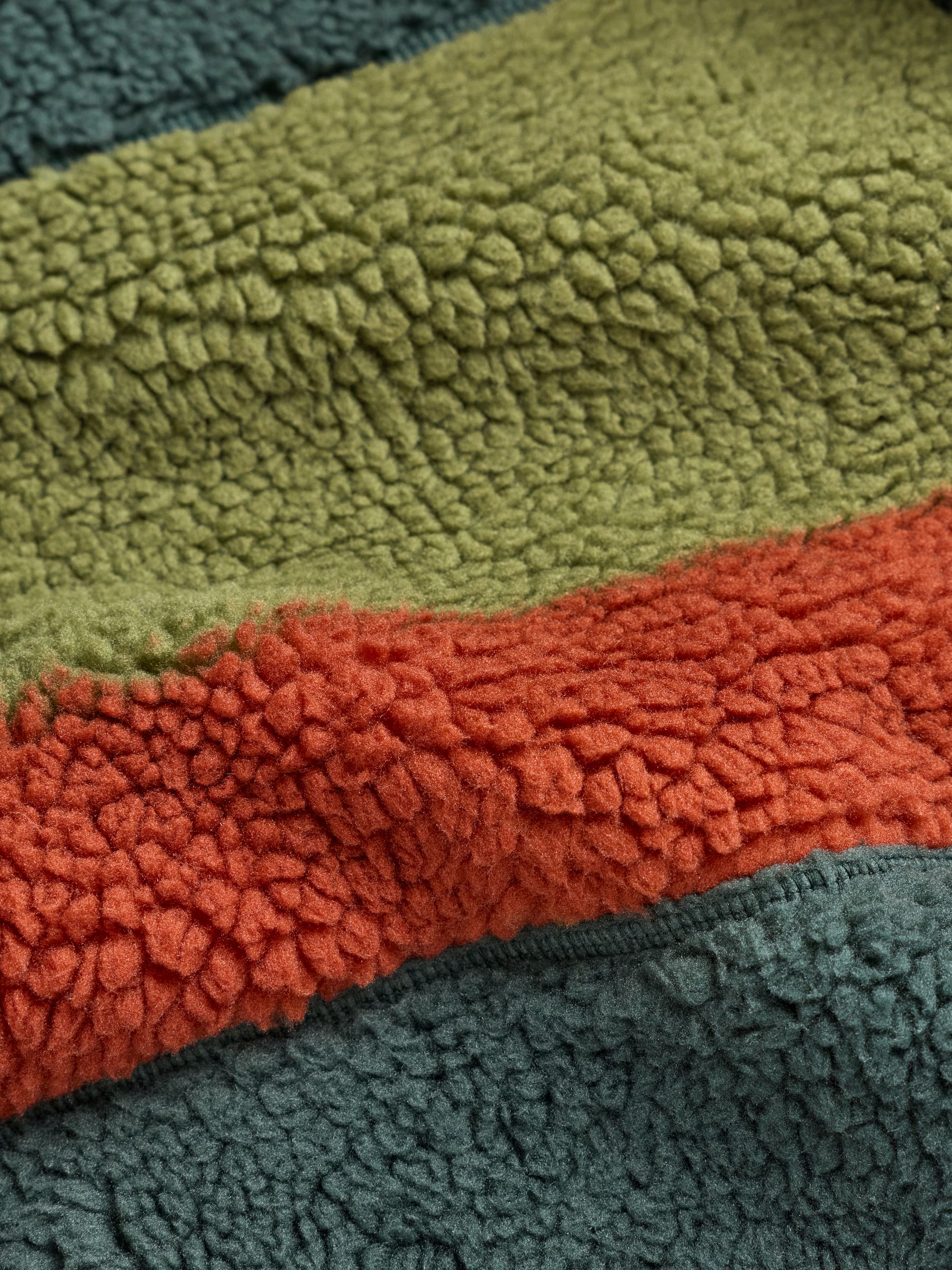Dark Green Chest Stripe Funnel Neck Fleece - Image 6 of 6