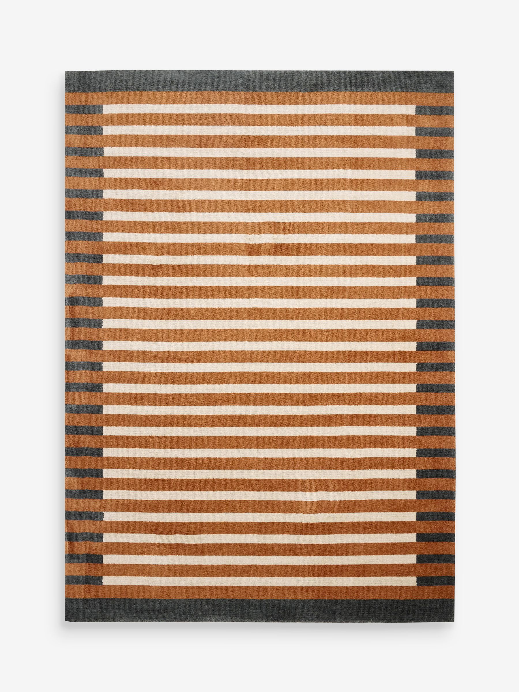 Lois Stripe Rug in Rust Brown - Image 5 of 5