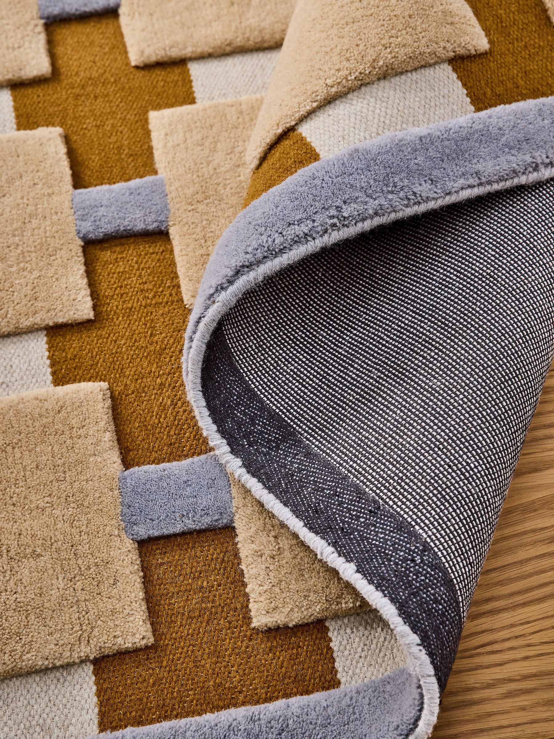 Mallory Tufted Flatweave Rug in Ochre Yellow - Image 4 of 5
