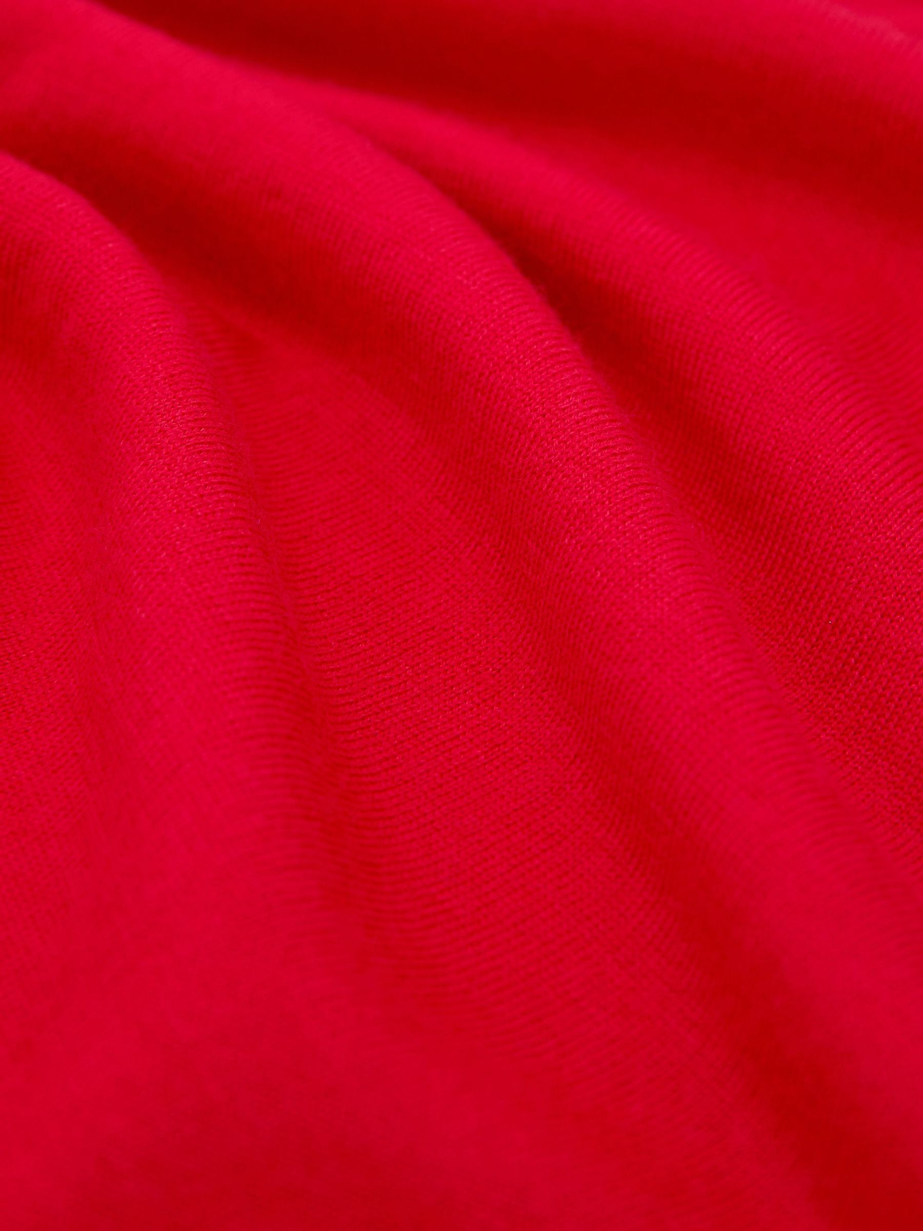 Merino Wool Crew-Neck T-Shirt in Red - Image 6 of 6