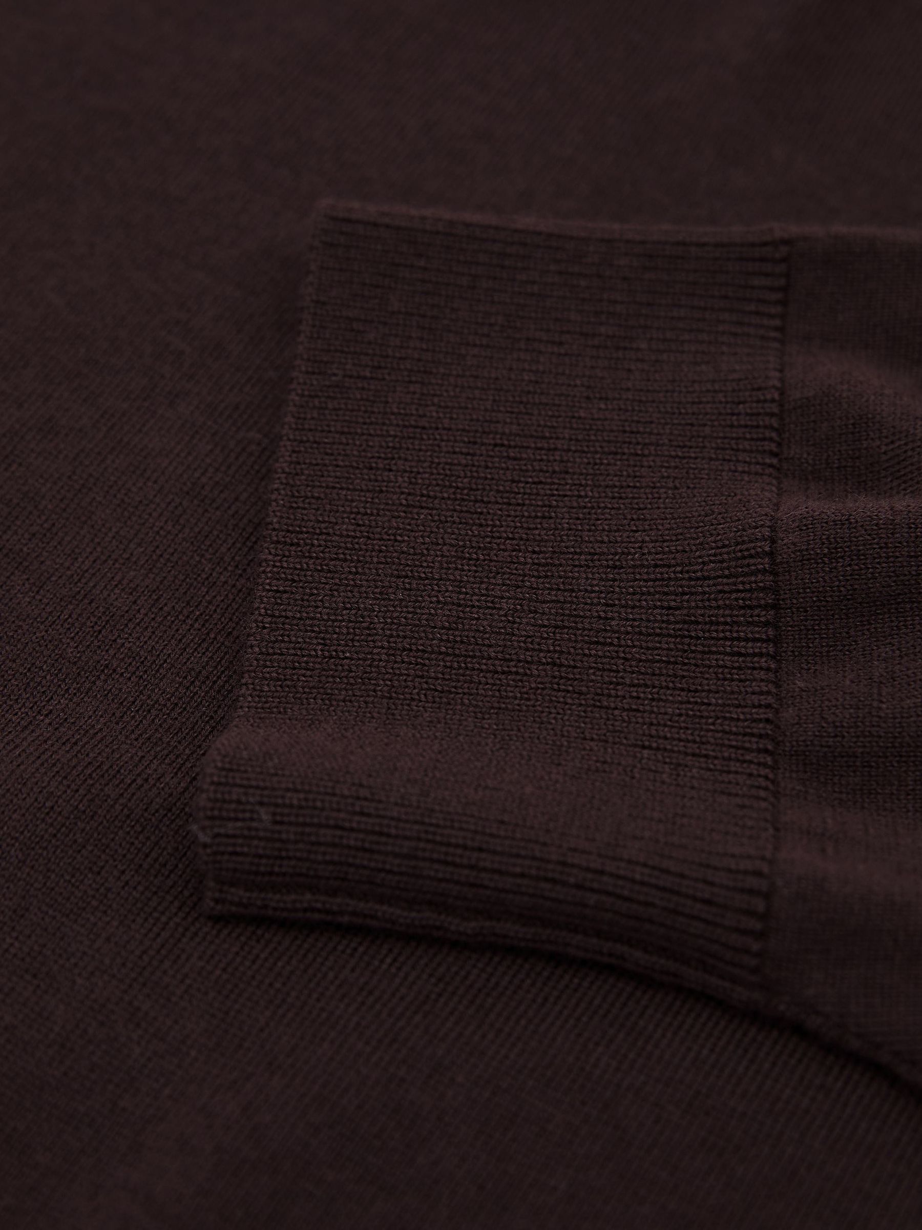 Merino Wool Funnel-Neck Top in Grape Burgundy - Image 6 of 6