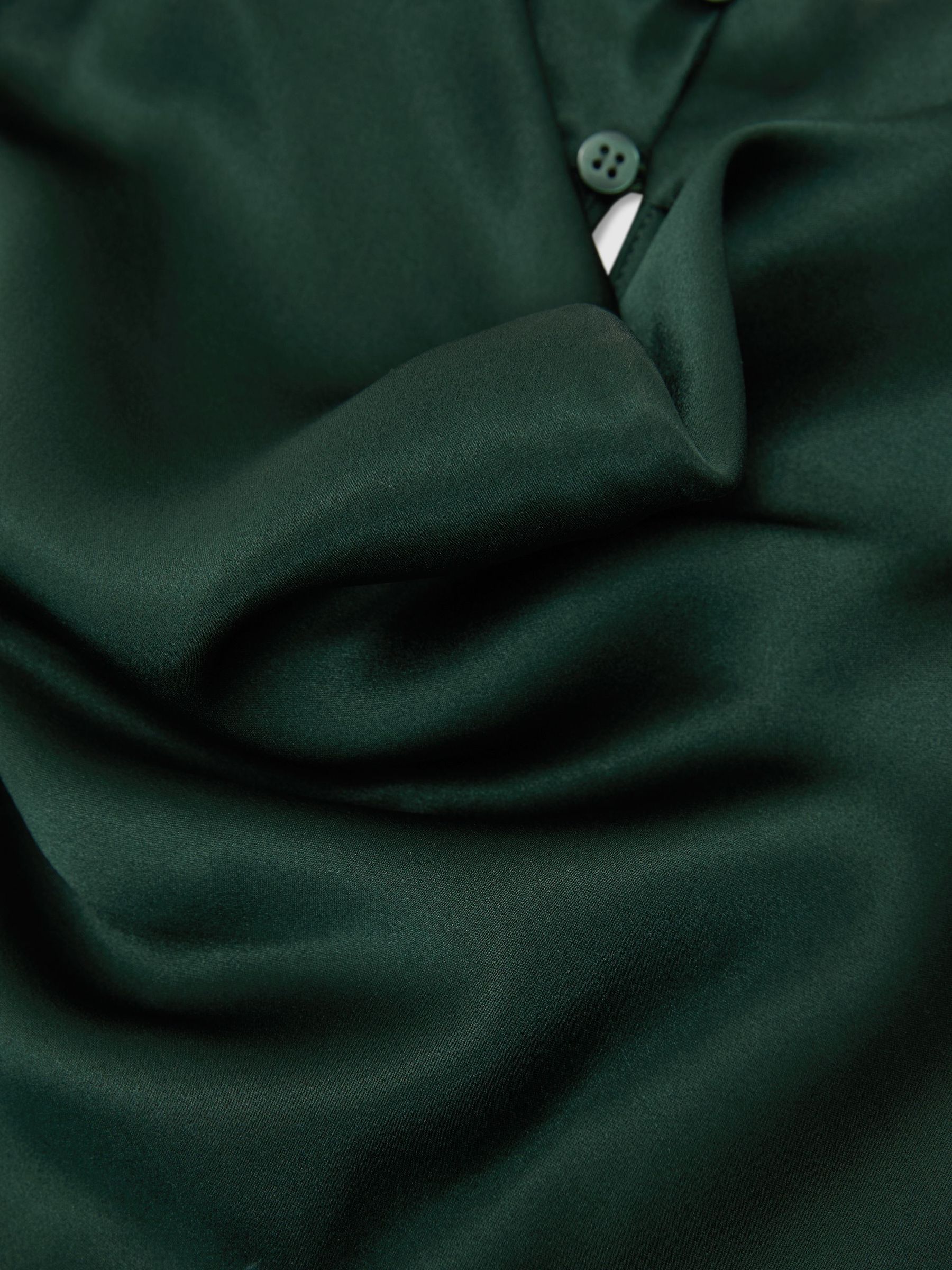 Silk Cowl-Neck Sleeveless Top in Teal Green - Image 7 of 7
