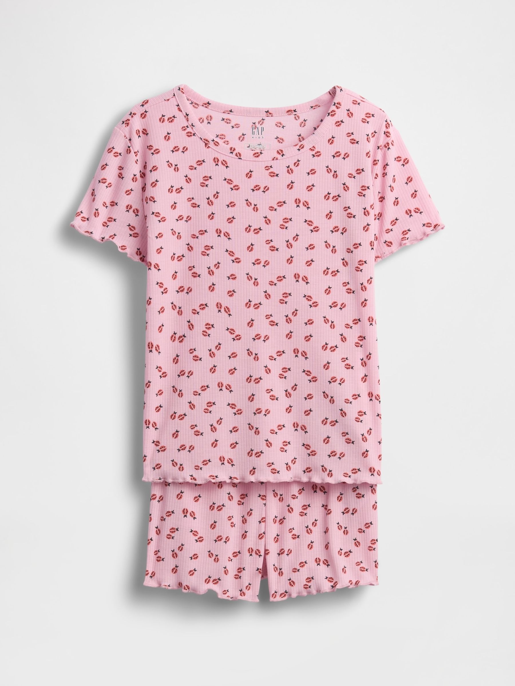 Pink Rib Pyjamas short Set - Image 3 of 4
