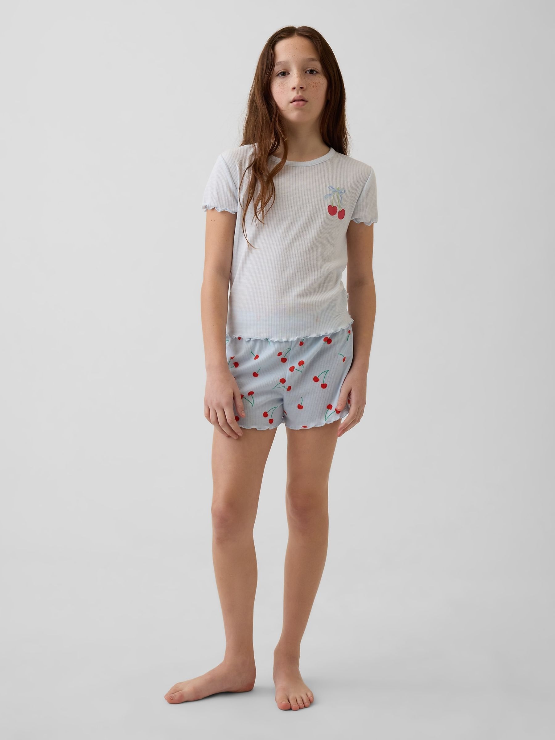 Blue Rib Pyjamas short Set - Image 1 of 4