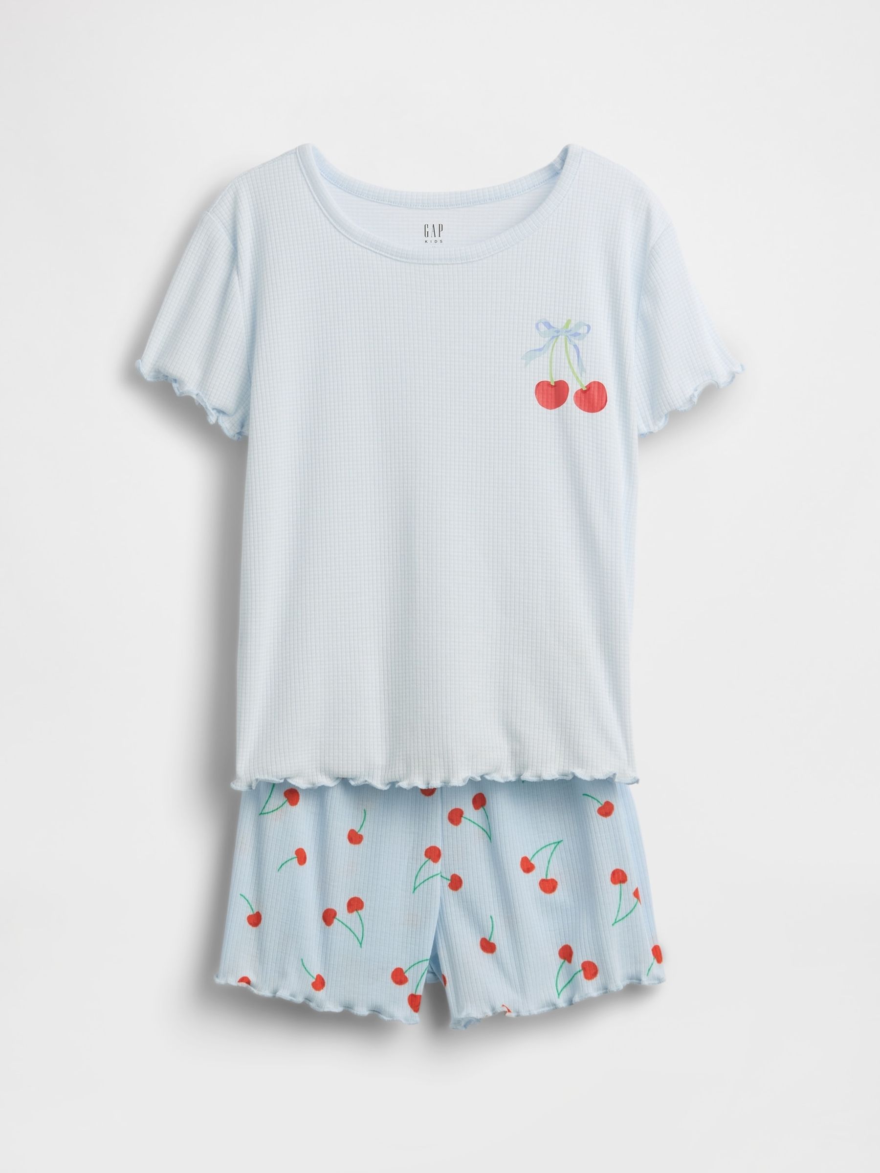 Blue Rib Pyjamas short Set - Image 3 of 4