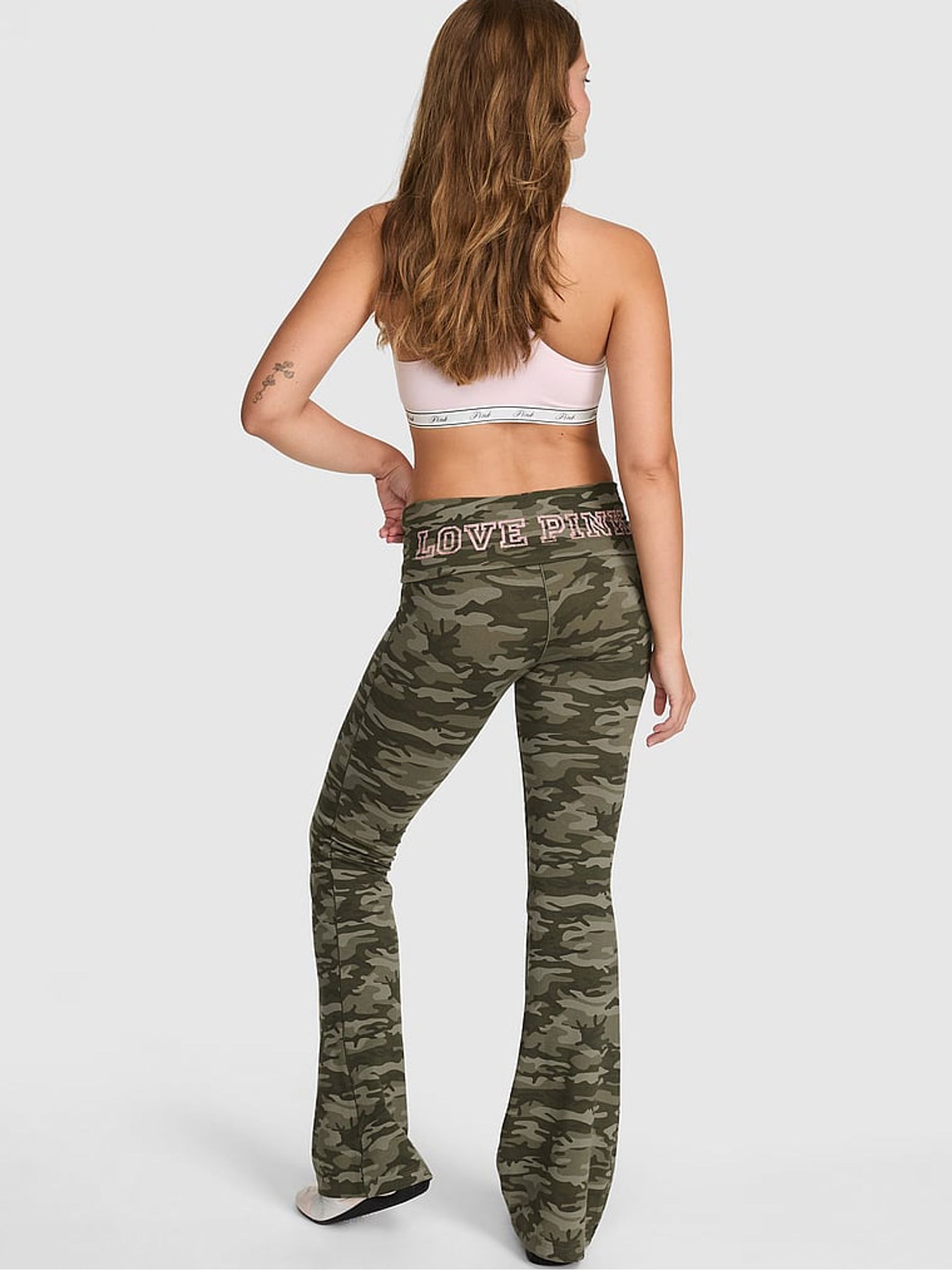 Green Camo Foldover Leggings - Image 2 of 3 Green Camo Foldover Leggings - Image 2 of 3