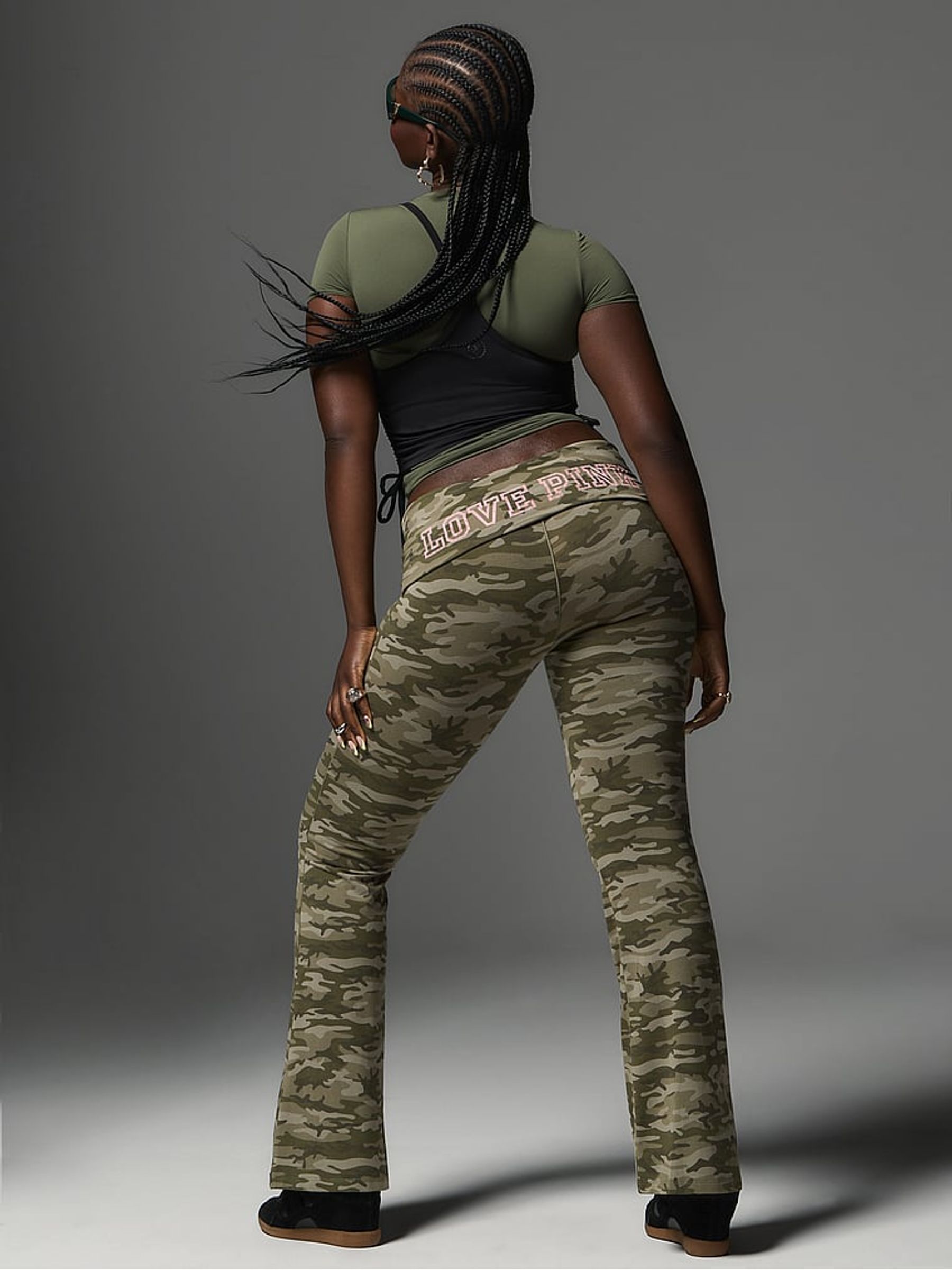 Green Camo Foldover Leggings - Image 3 of 3