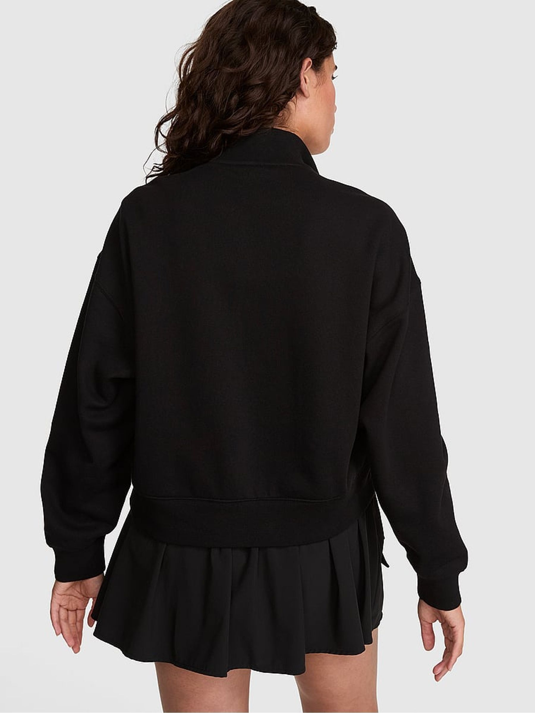Black Snap Front Sweatshirt - Image 2 of 2 Black Snap Front Sweatshirt - Image 2 of 2
