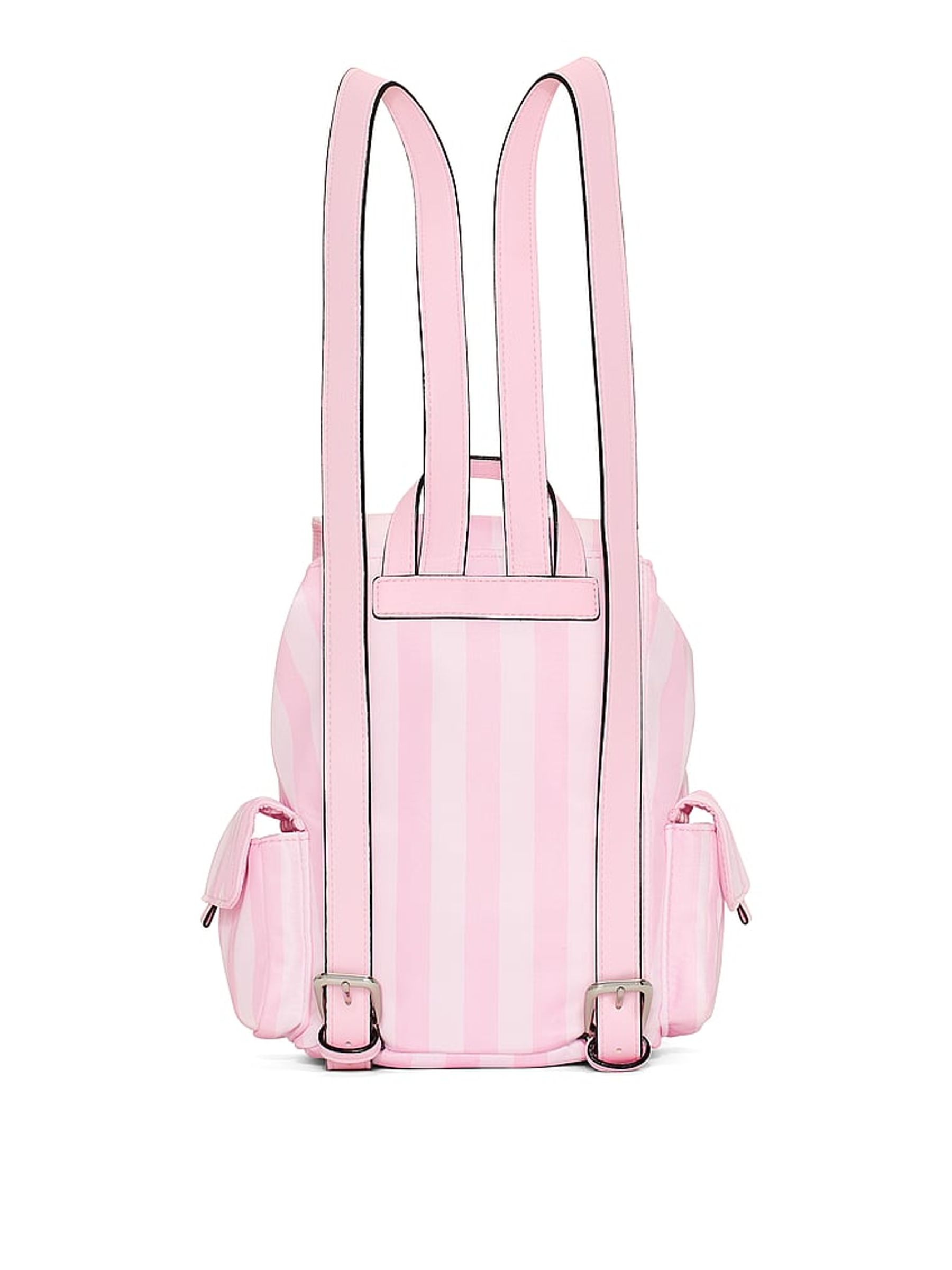 Iconic Stripe Pink Mini Flap Backpack - Image 2 of 2 Iconic Stripe Pink Mini Flap Backpack - Image 2 of 2