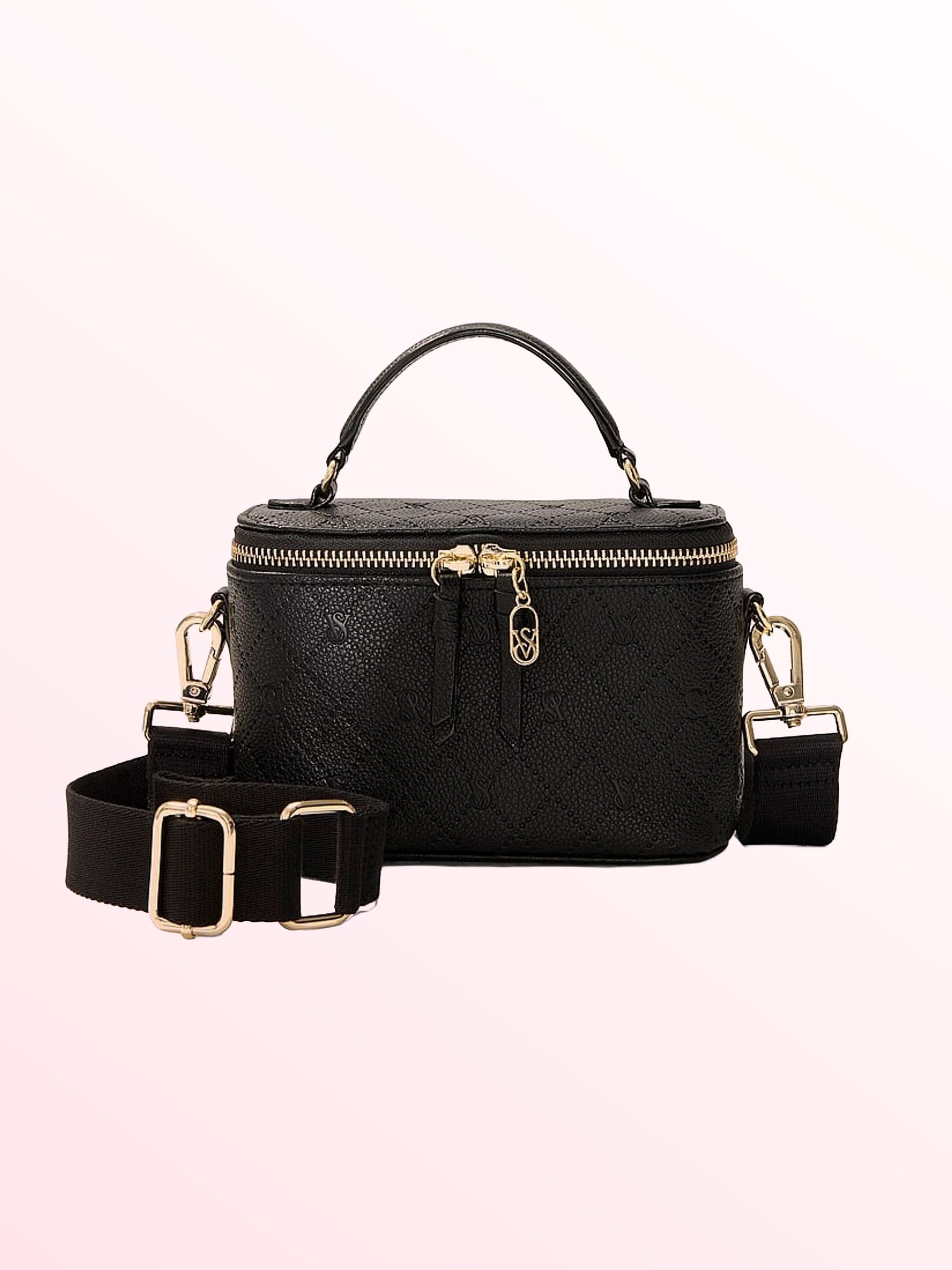 Debossed Black Makeup Bag - Image 1 of 2 Debossed Black Makeup Bag - Image 1 of 2