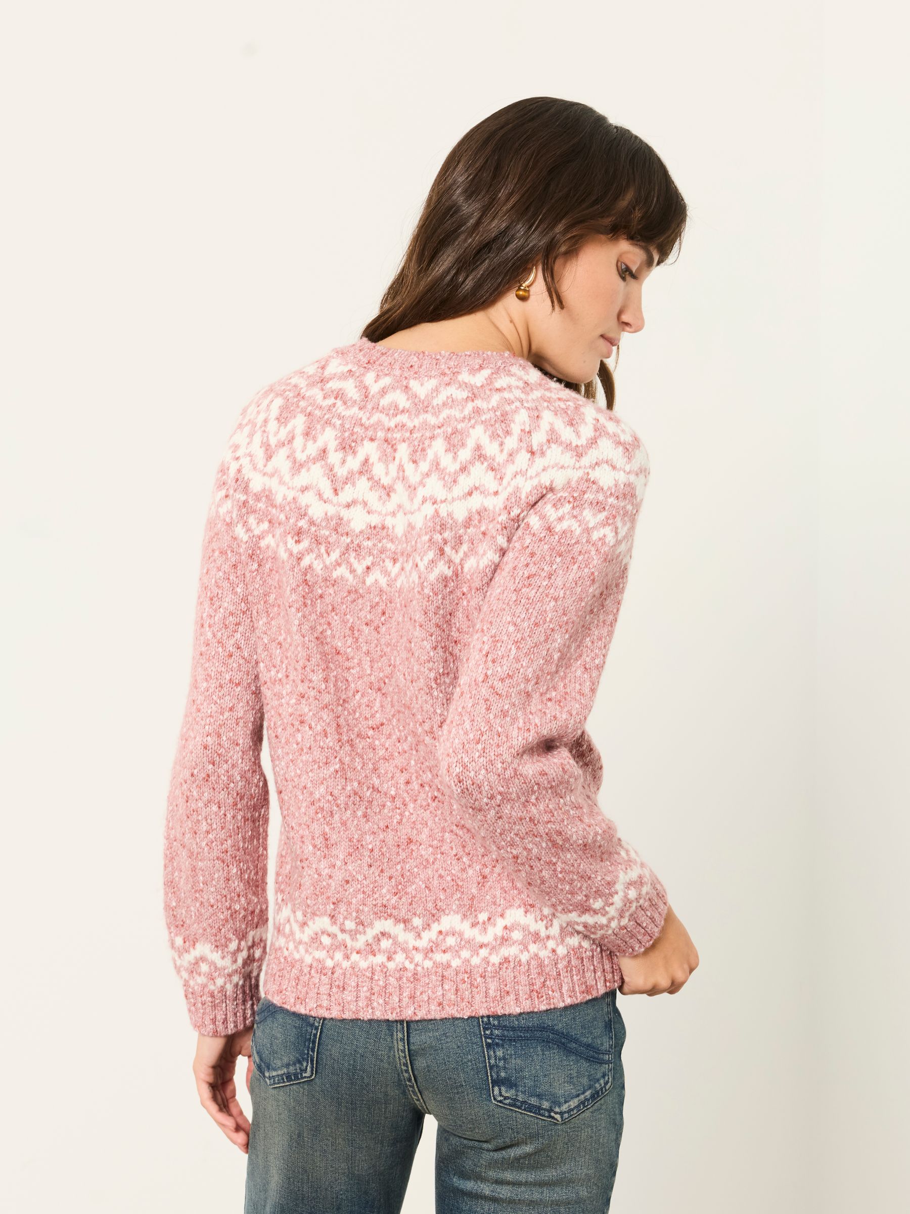 Mabel Pink Fairisle Knitted Crew Jumper - Image 2 of 6