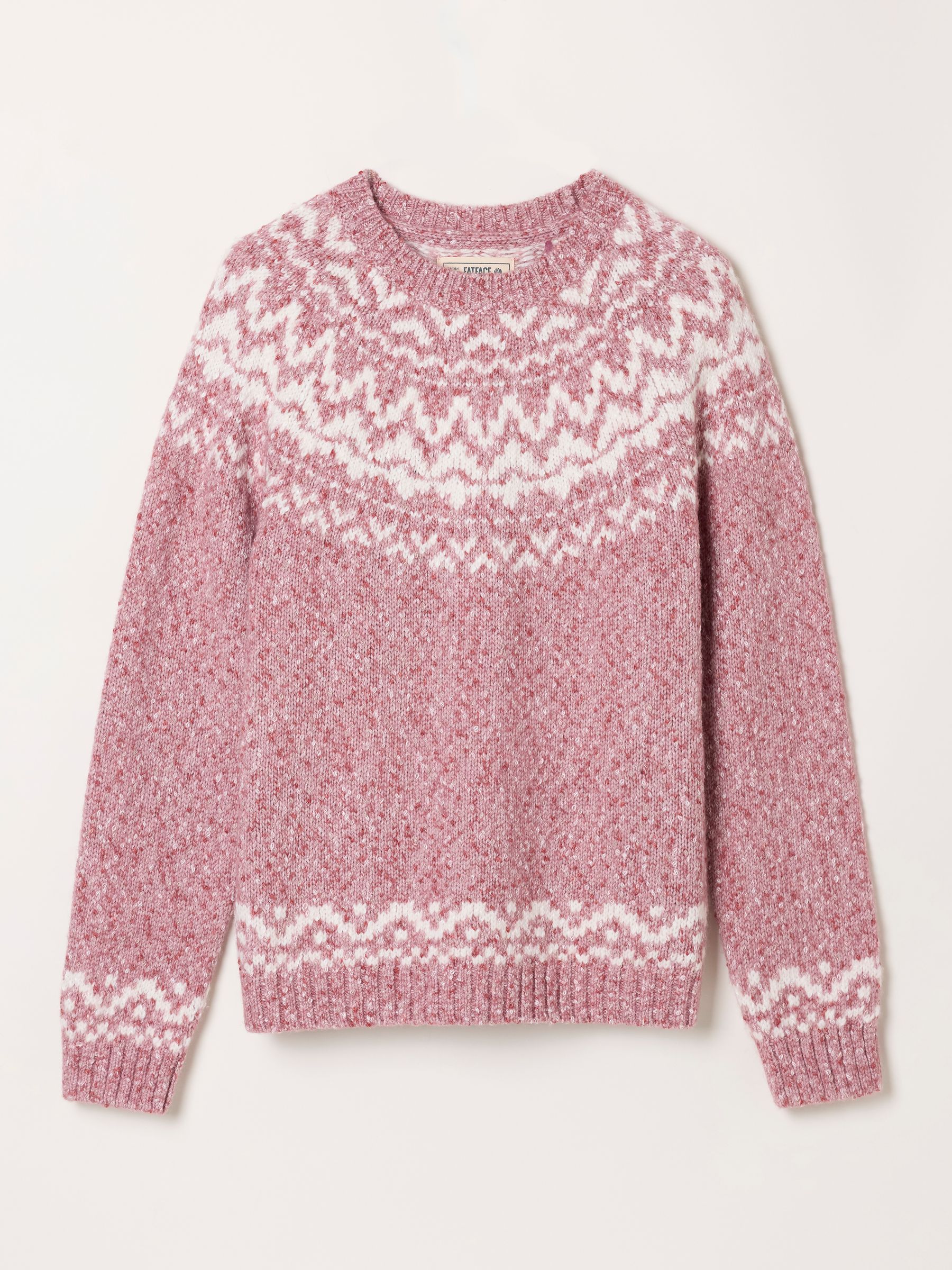 Mabel Pink Fairisle Knitted Crew Jumper - Image 6 of 6
