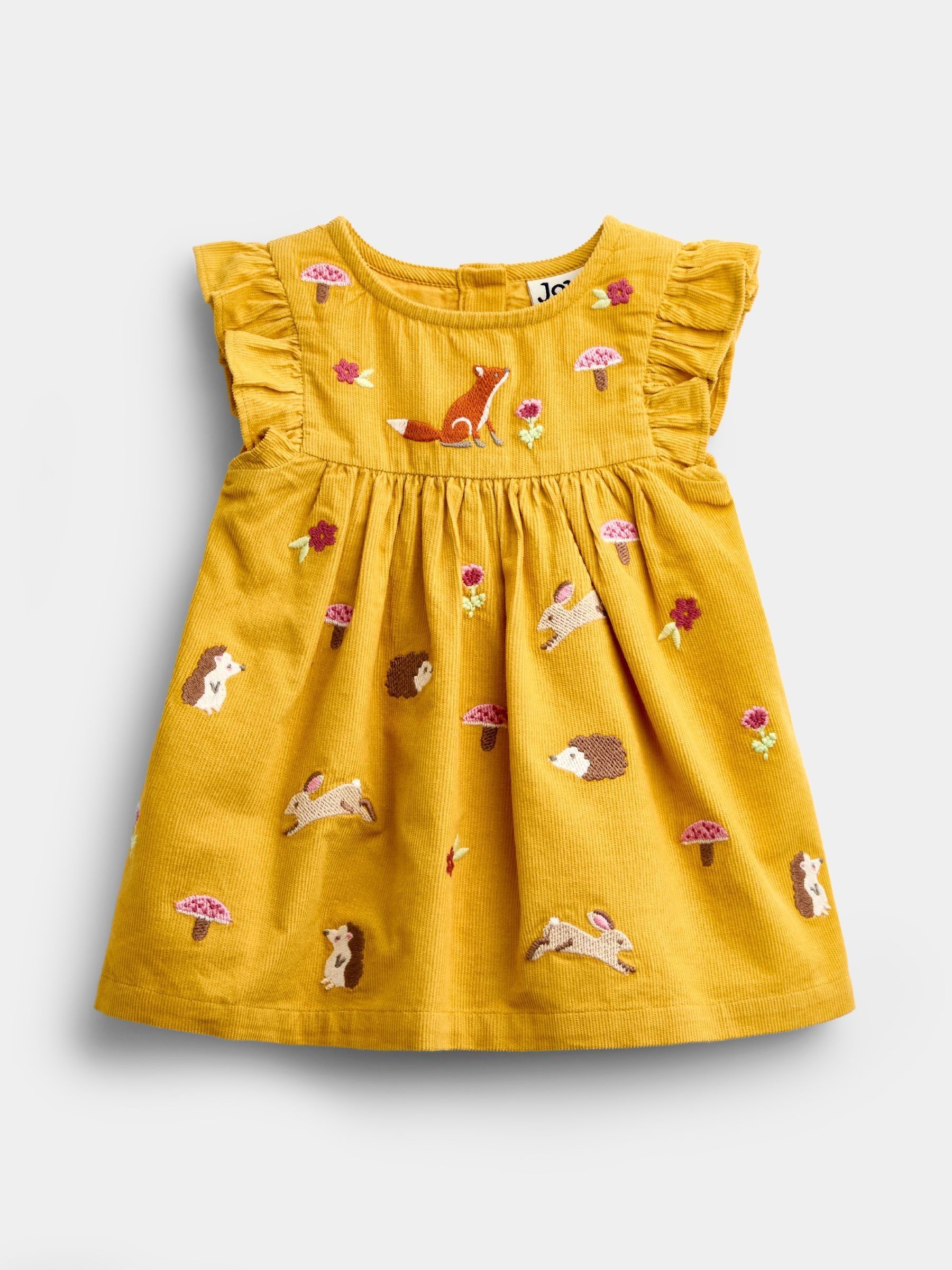 Ochre Yellow Woodland Embroidered Dress Set - Image 5 of 9