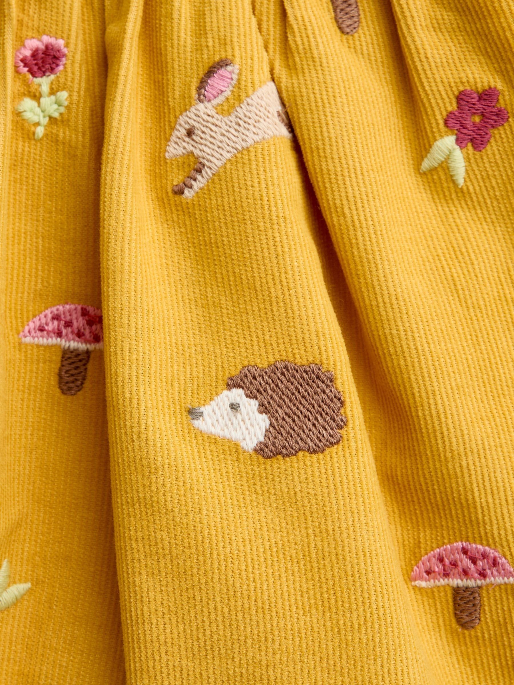 Ochre Yellow Woodland Embroidered Dress Set - Image 9 of 9